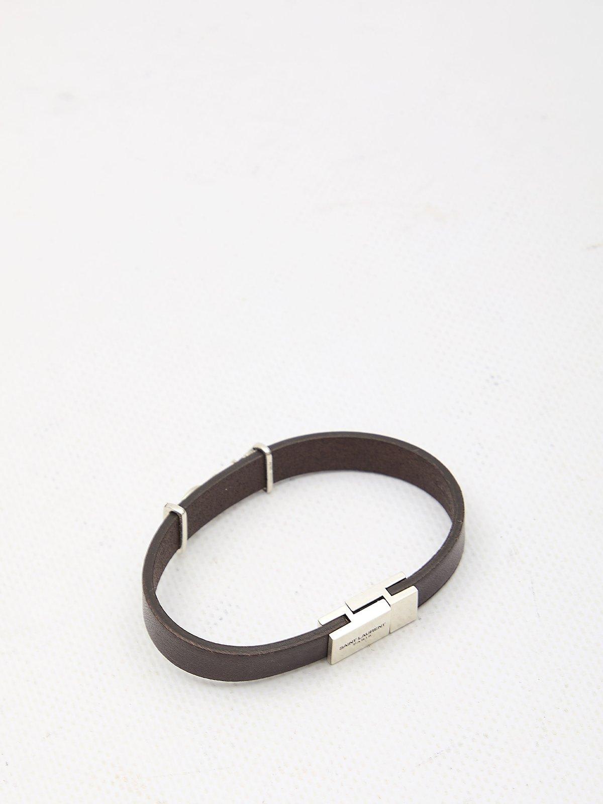 SAINT LAURENT CASSANDRE LOGO PLAQUE BRACELET 