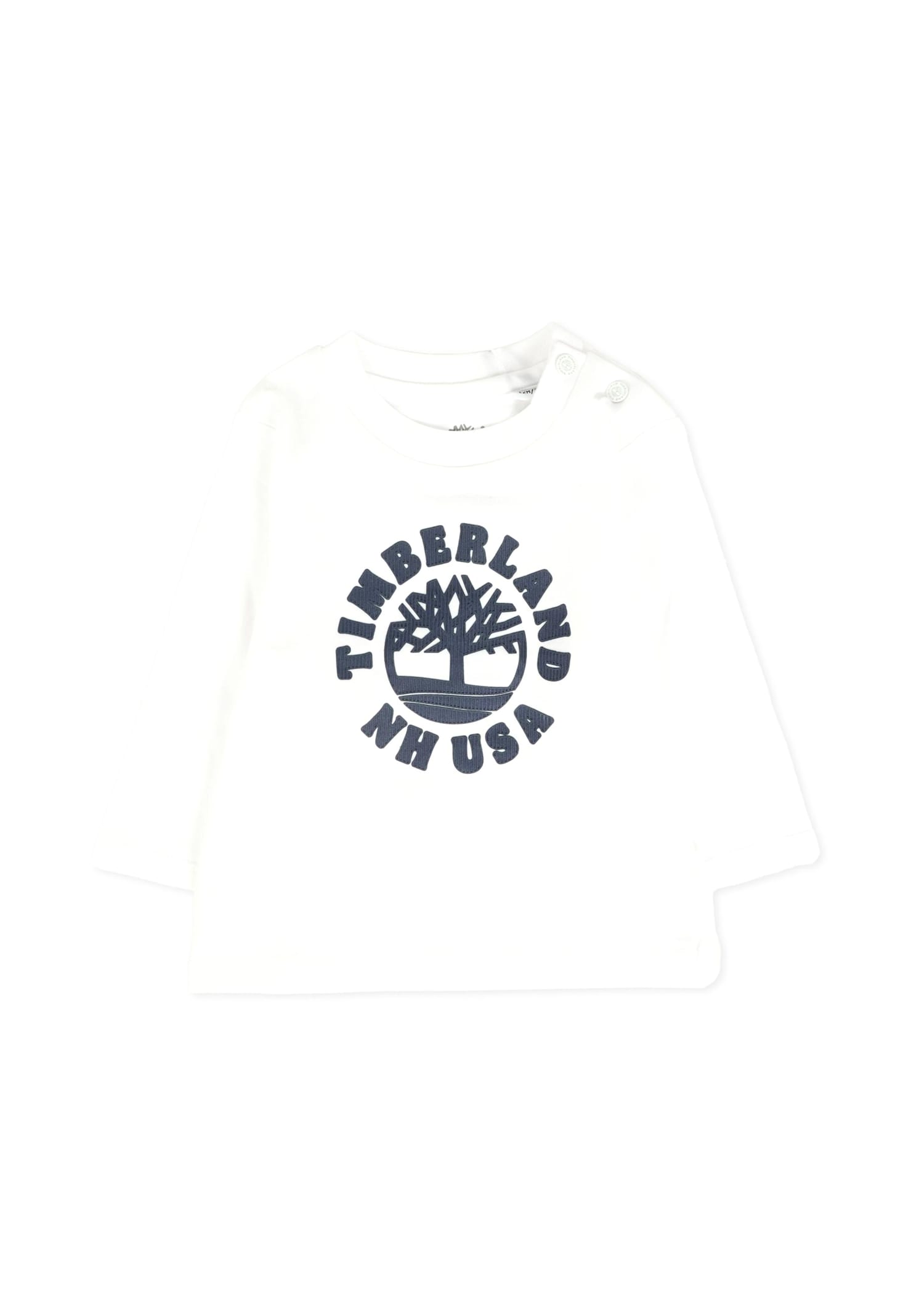 Timberland White T-shirt For Baby Boy With Logo In White