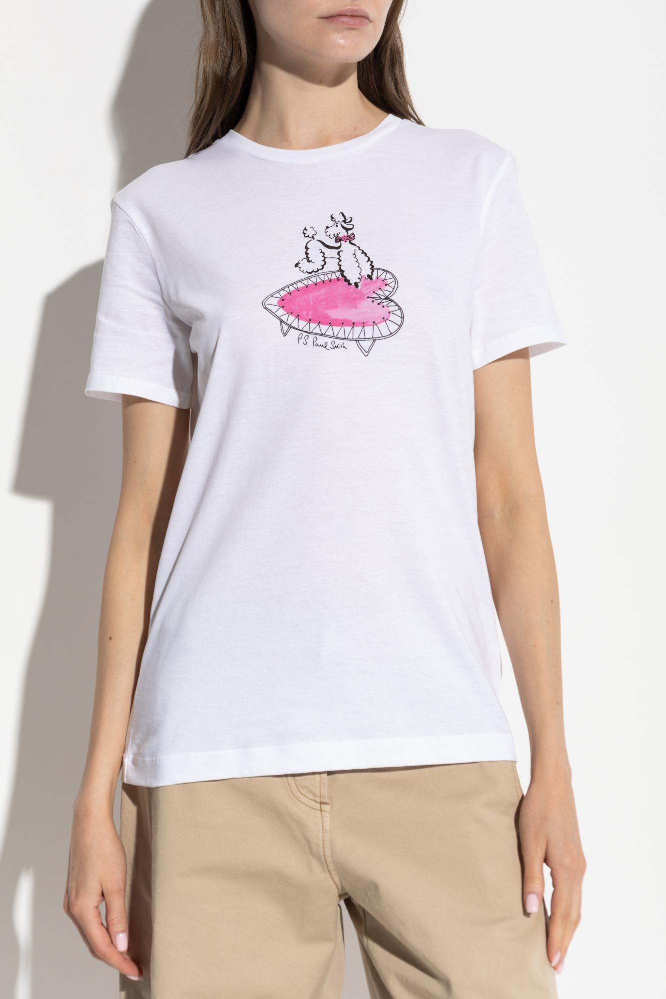 Ps By Paul Smith Ps Paul Smith Poodle Print Cotton T-shirt In White