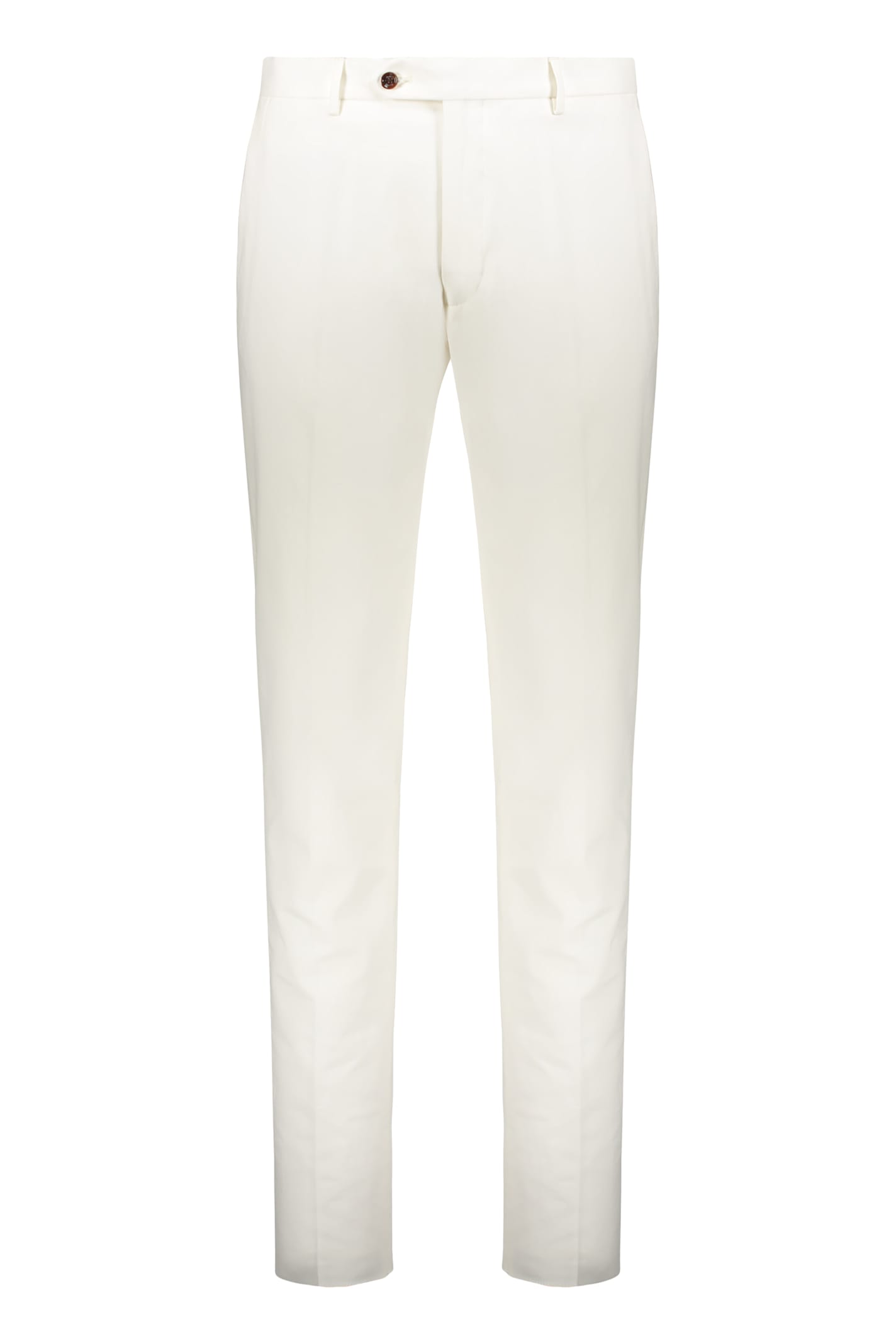 Moorer Slim Fit Lightweight And Versatile White Pants In White