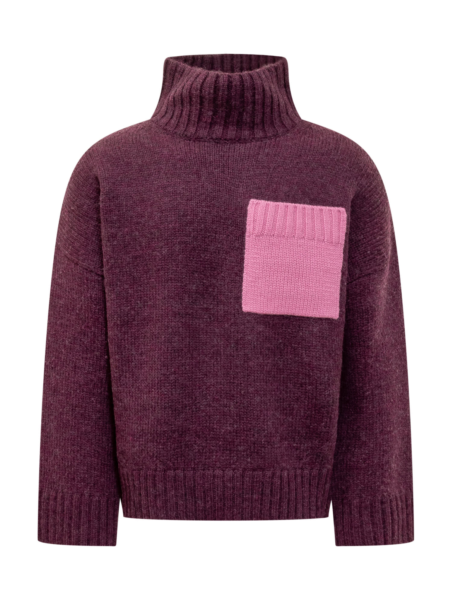 Shop Jw Anderson Sweater With Logo In Plum/bubblegum Pink