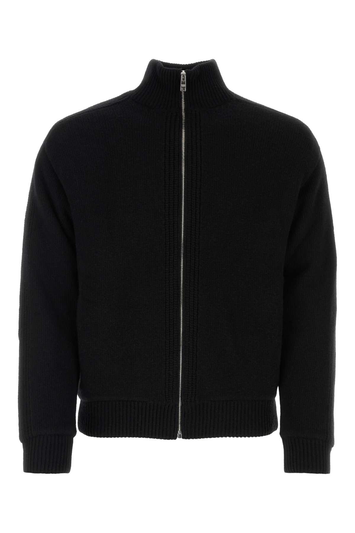 Prada Black Wool Blend Cardigan