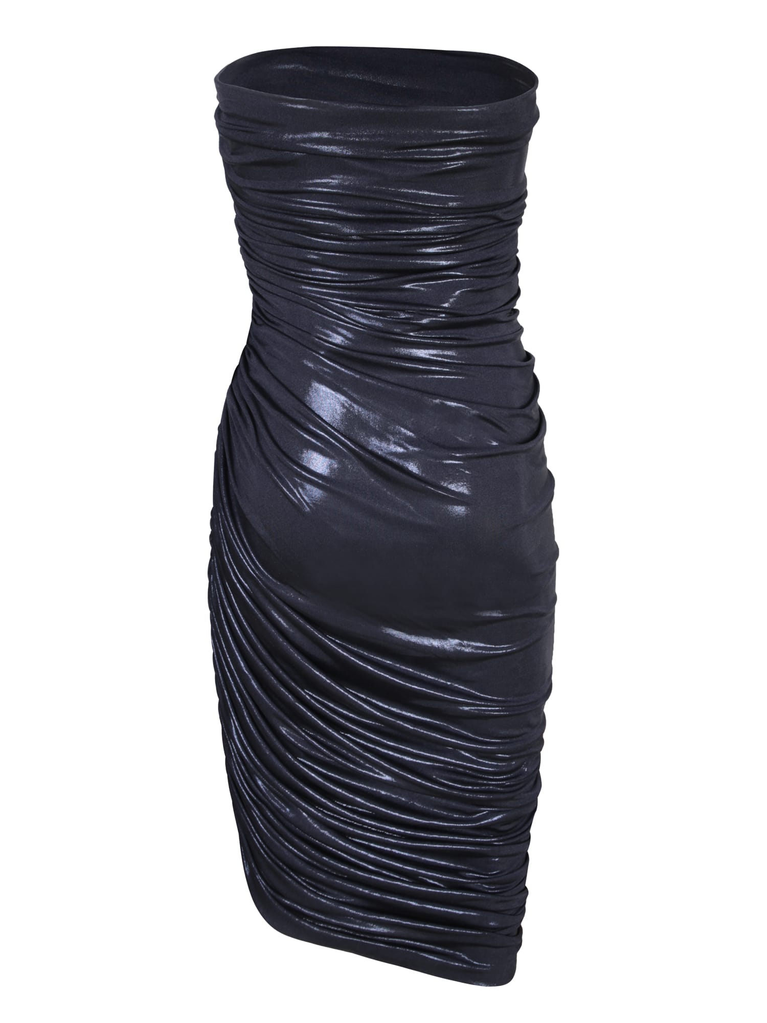 Norma Kamali Diana Strapless Dress In Blue