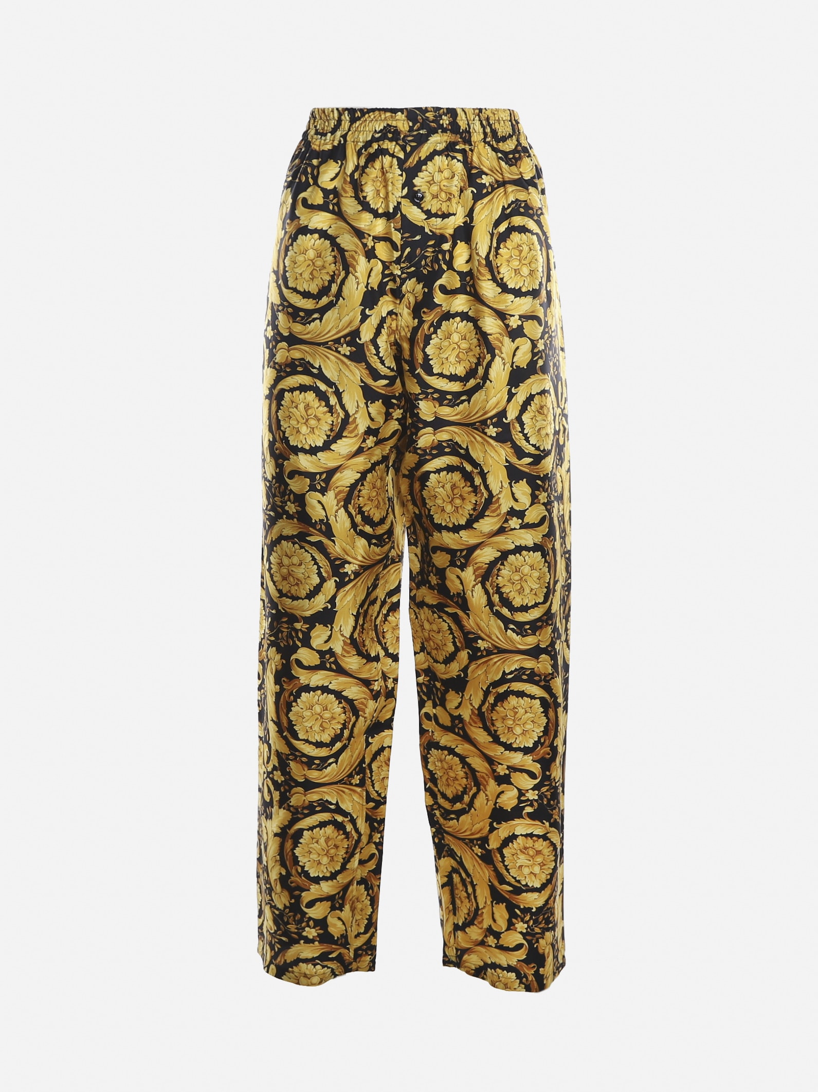 Versace Silk Trousers With All-over Baroque Print