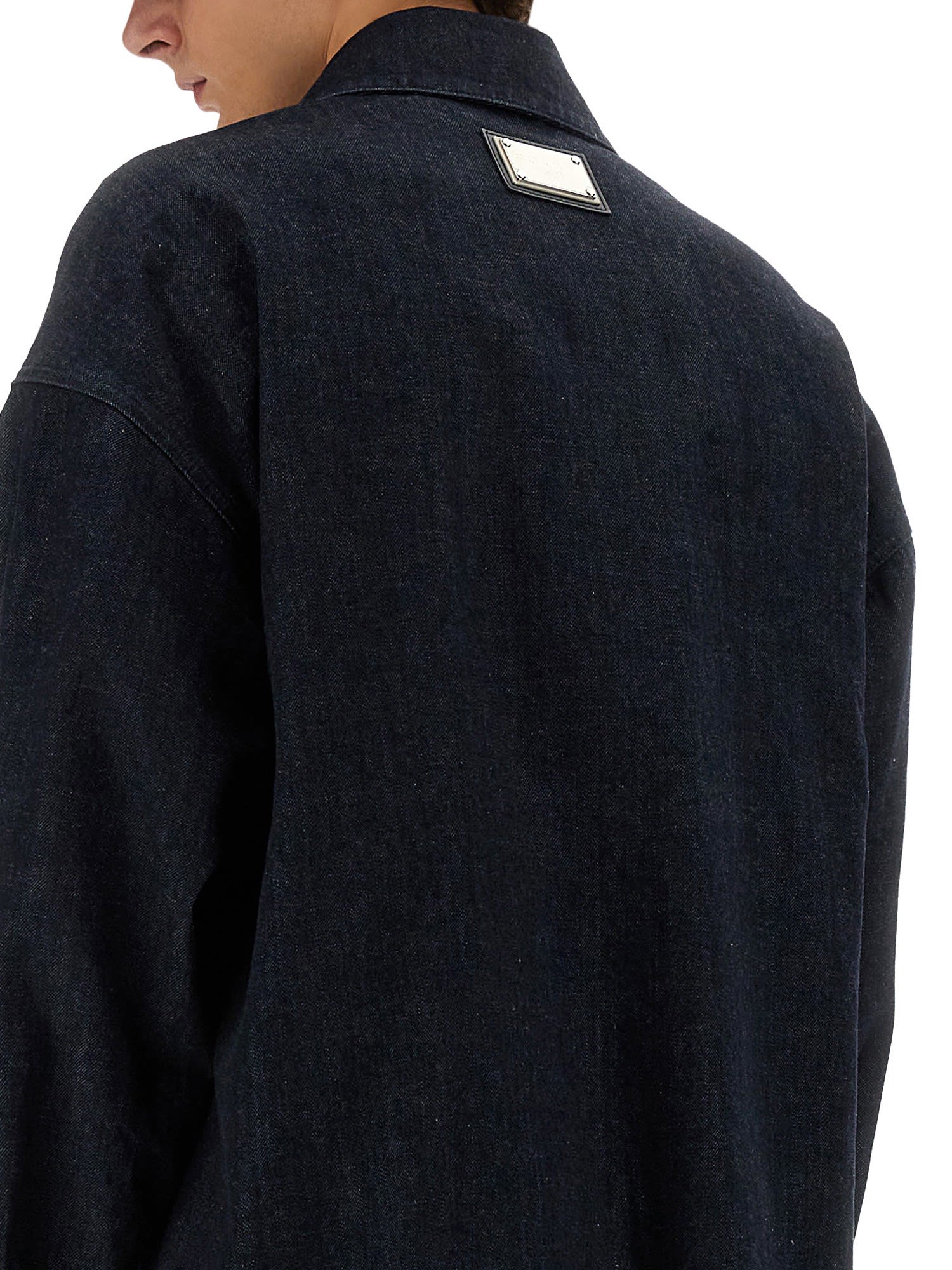 Dolce & Gabbana Denim Jacket With Buttoned Cuffs And Multiple Pockets In Denim