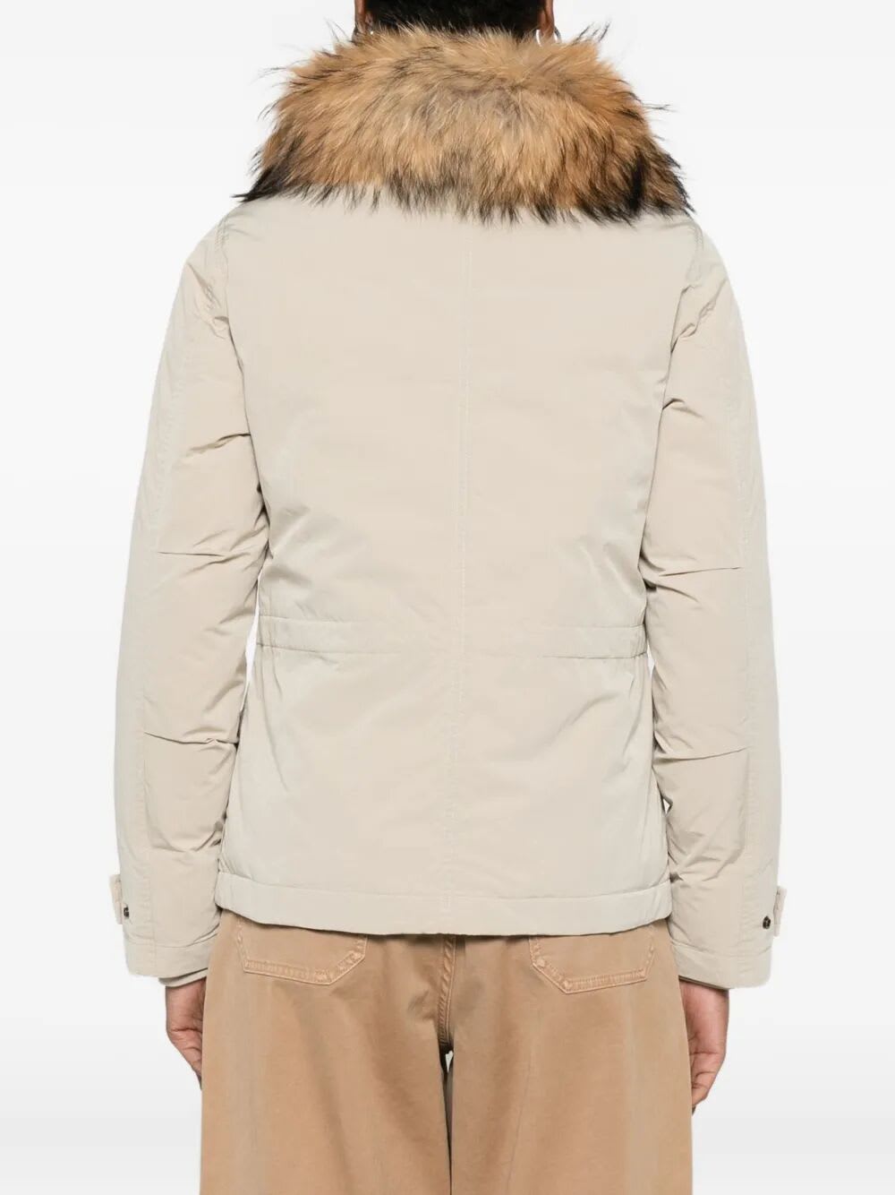 Woolrich Insulated Jackets Featuring Fur Trim In Brown