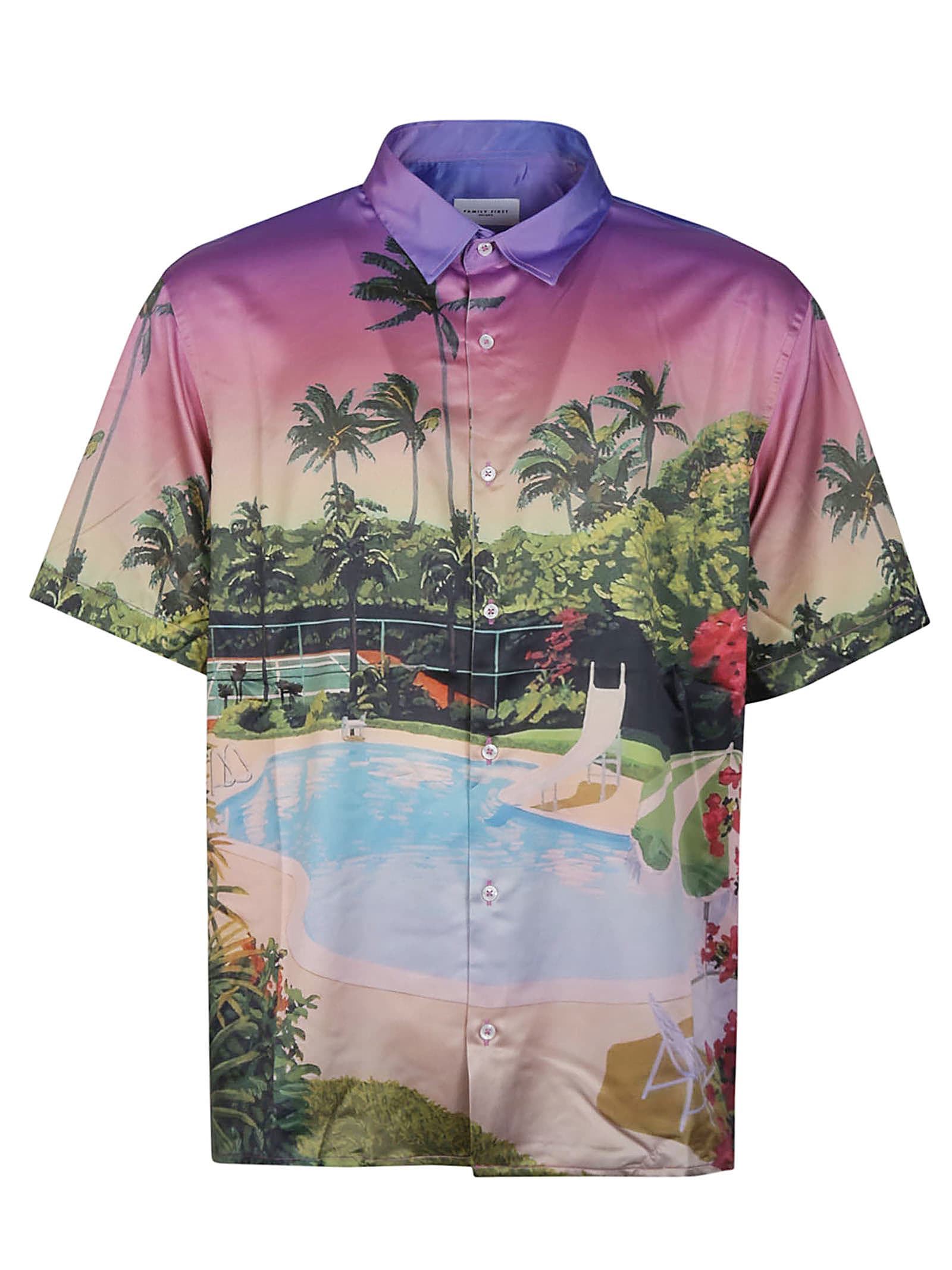 Shop Family First Milano Short Sleeve Sunset Shirt In Multicolor