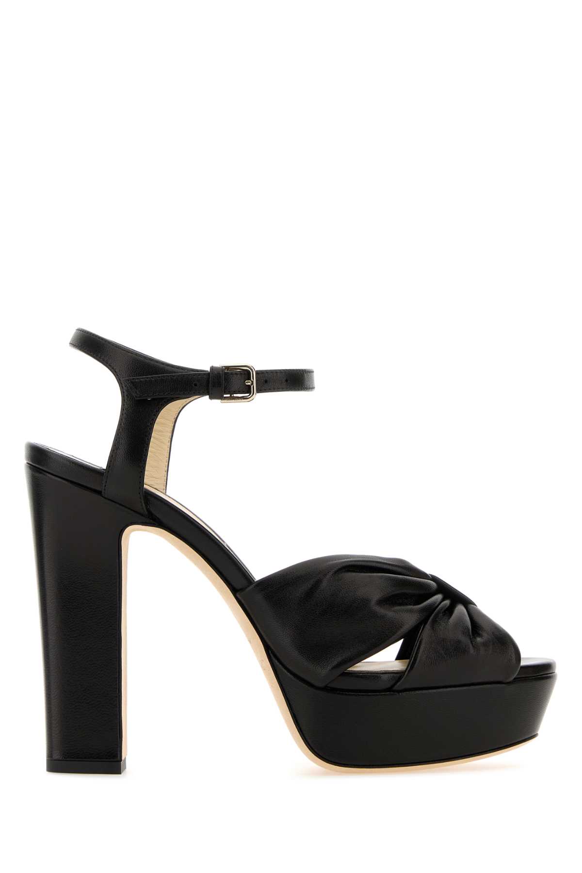 Shop Jimmy Choo Black Nappa Leather Heloise Sandals