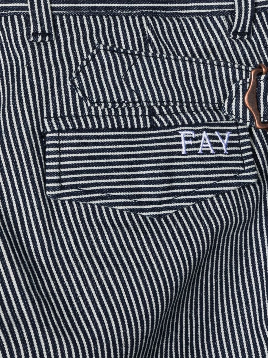 Fay Striped Straight-leg Chinos In Blue