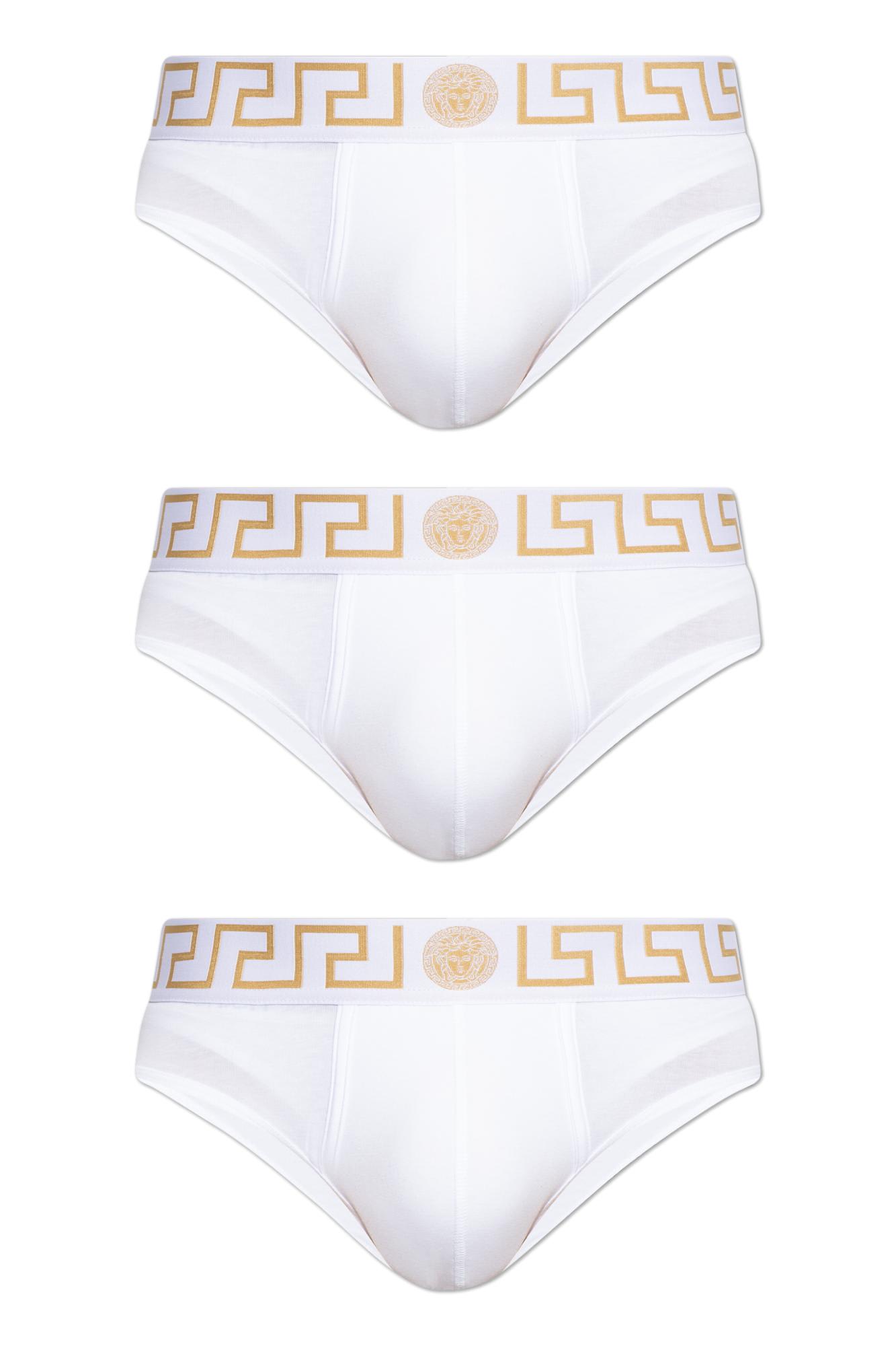 Versace Three-pack Briefs In White
