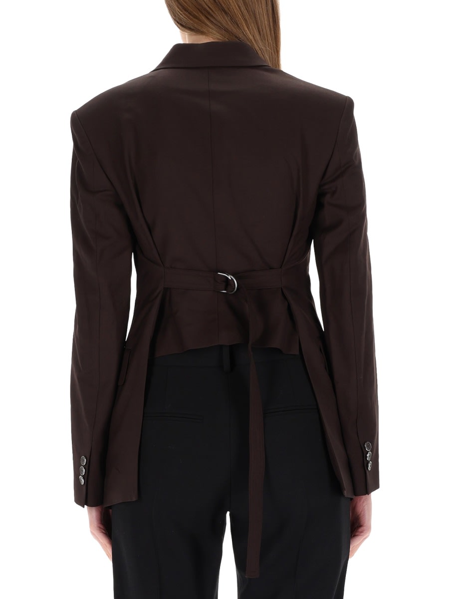 Helmut Lang Cutaway Blazer In Brown