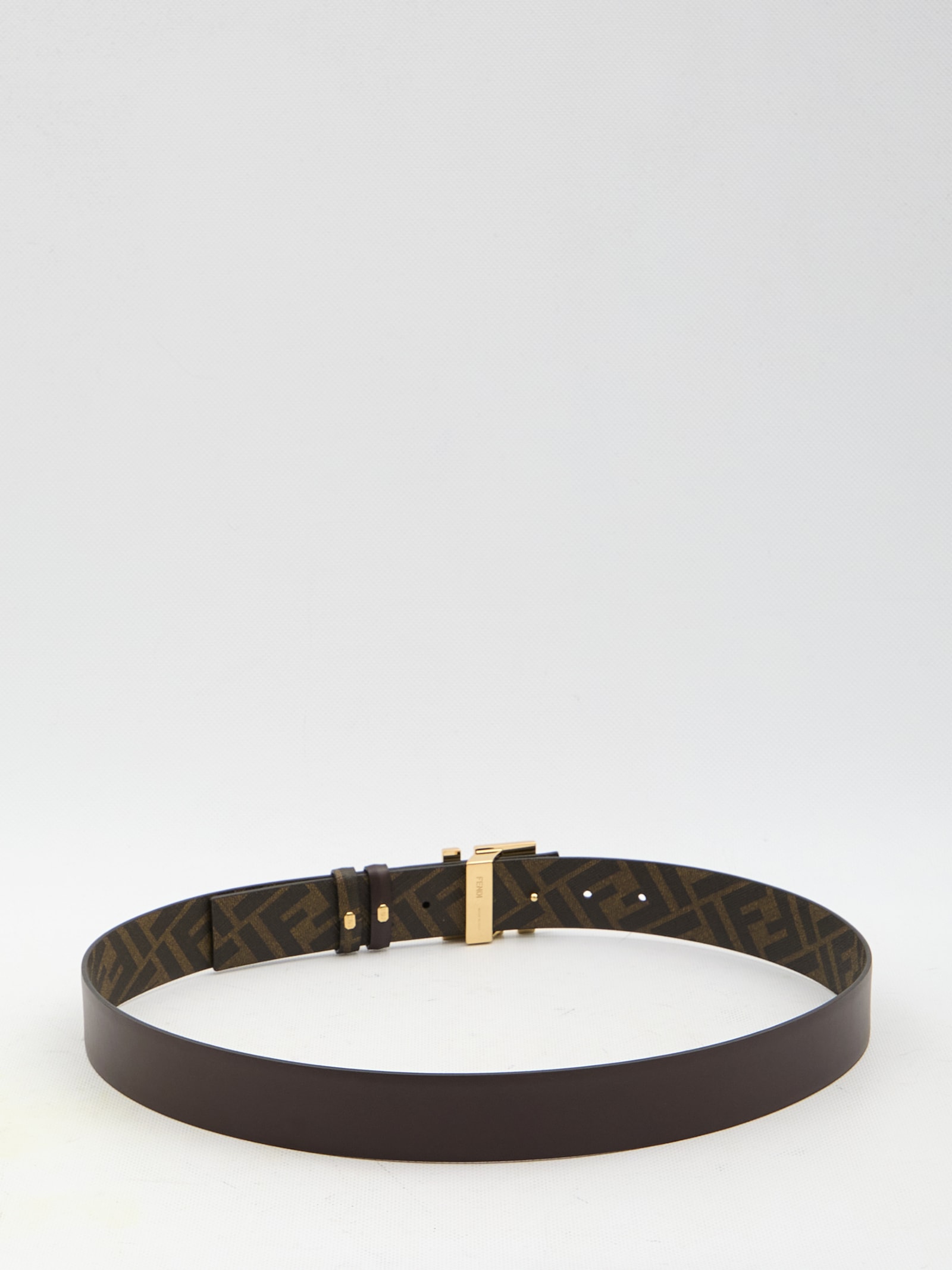 Shop Fendi Squared Ff Belt In Brown