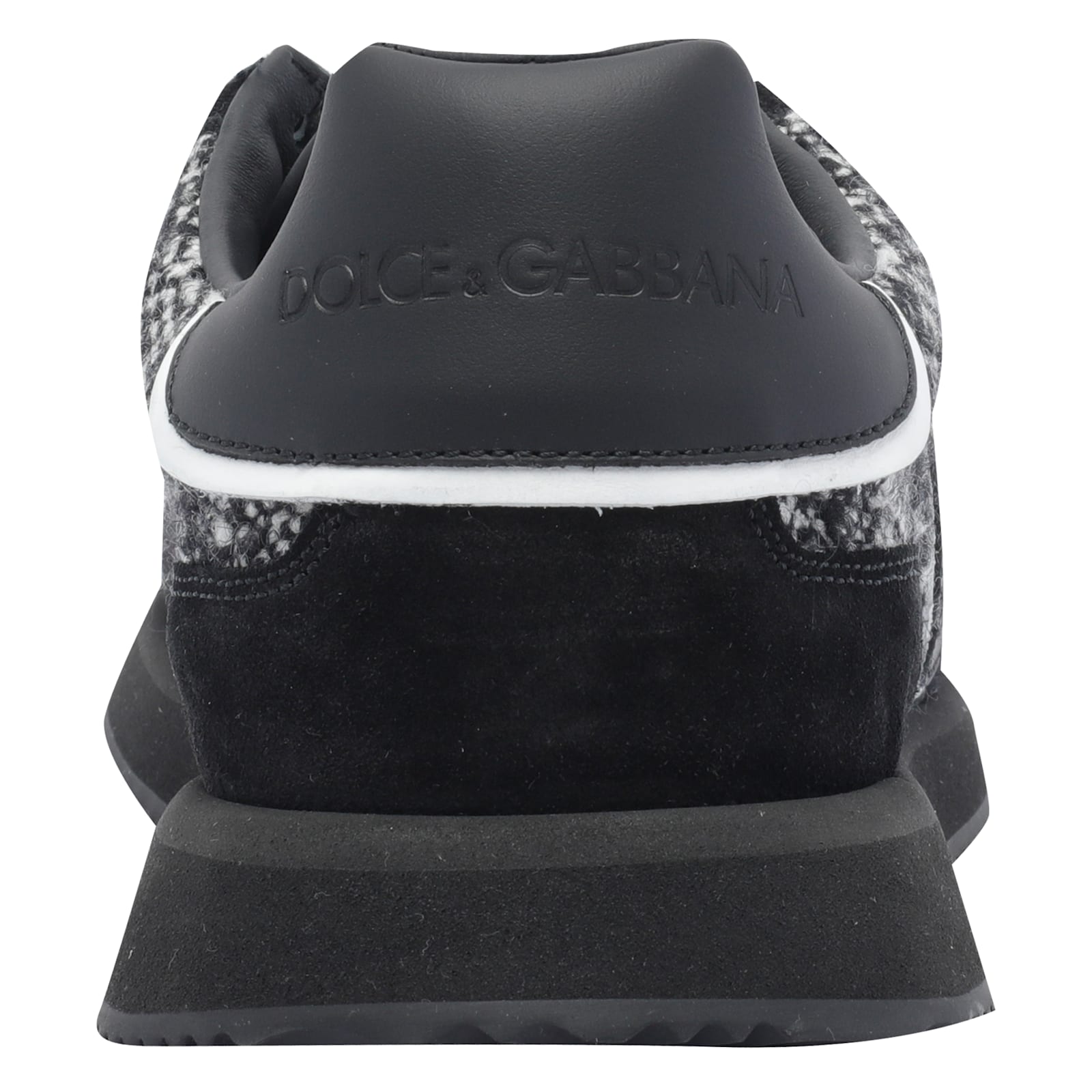 Dolce & Gabbana Men Dg Cushion Low-top Wool Sneakers With Suede Inserts In Black