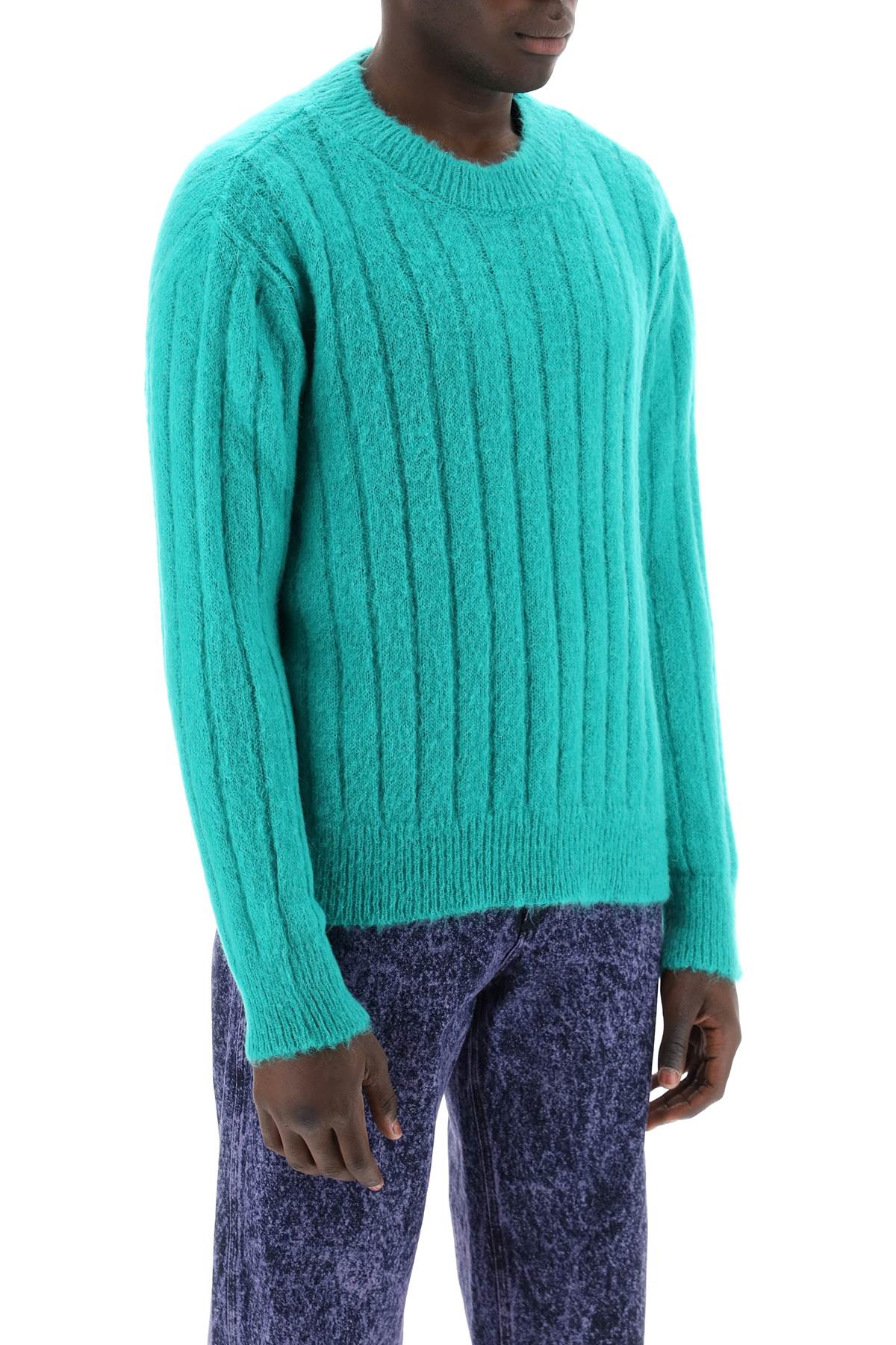 Shop Marni Brushed Mohair Pul In Sea Green (green)