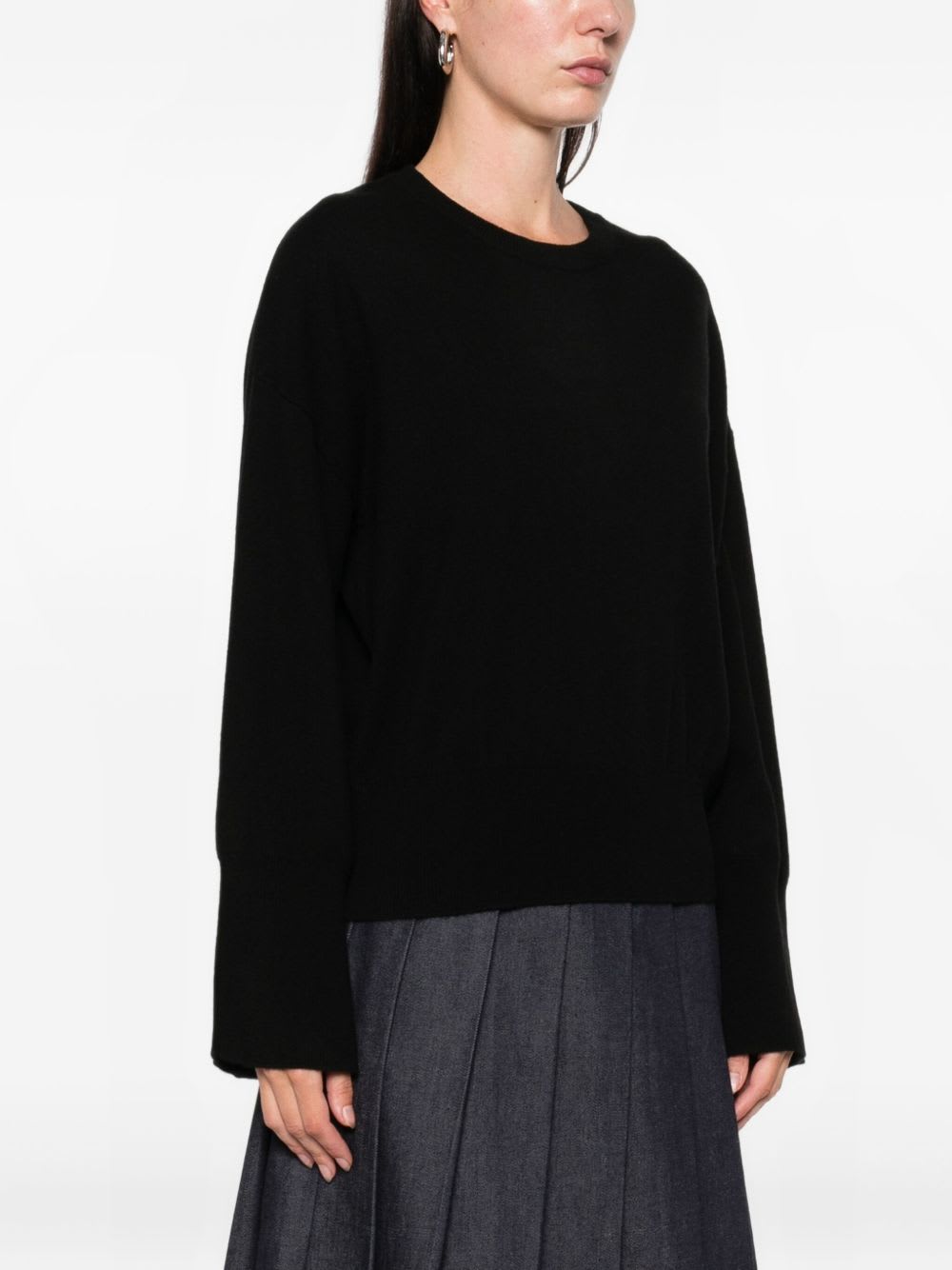 Goat Soft  Soft  Wool Sweaters Black Long Sleeves In Black