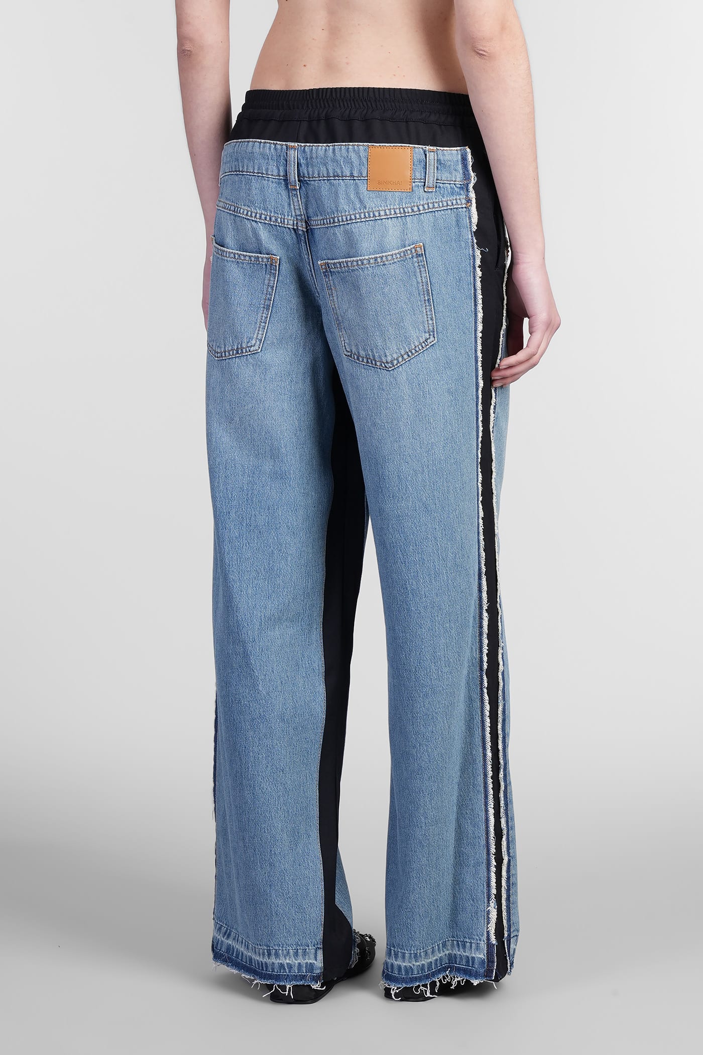 Simkhai Shia Straight Leg Wool-blend Pant In Blue