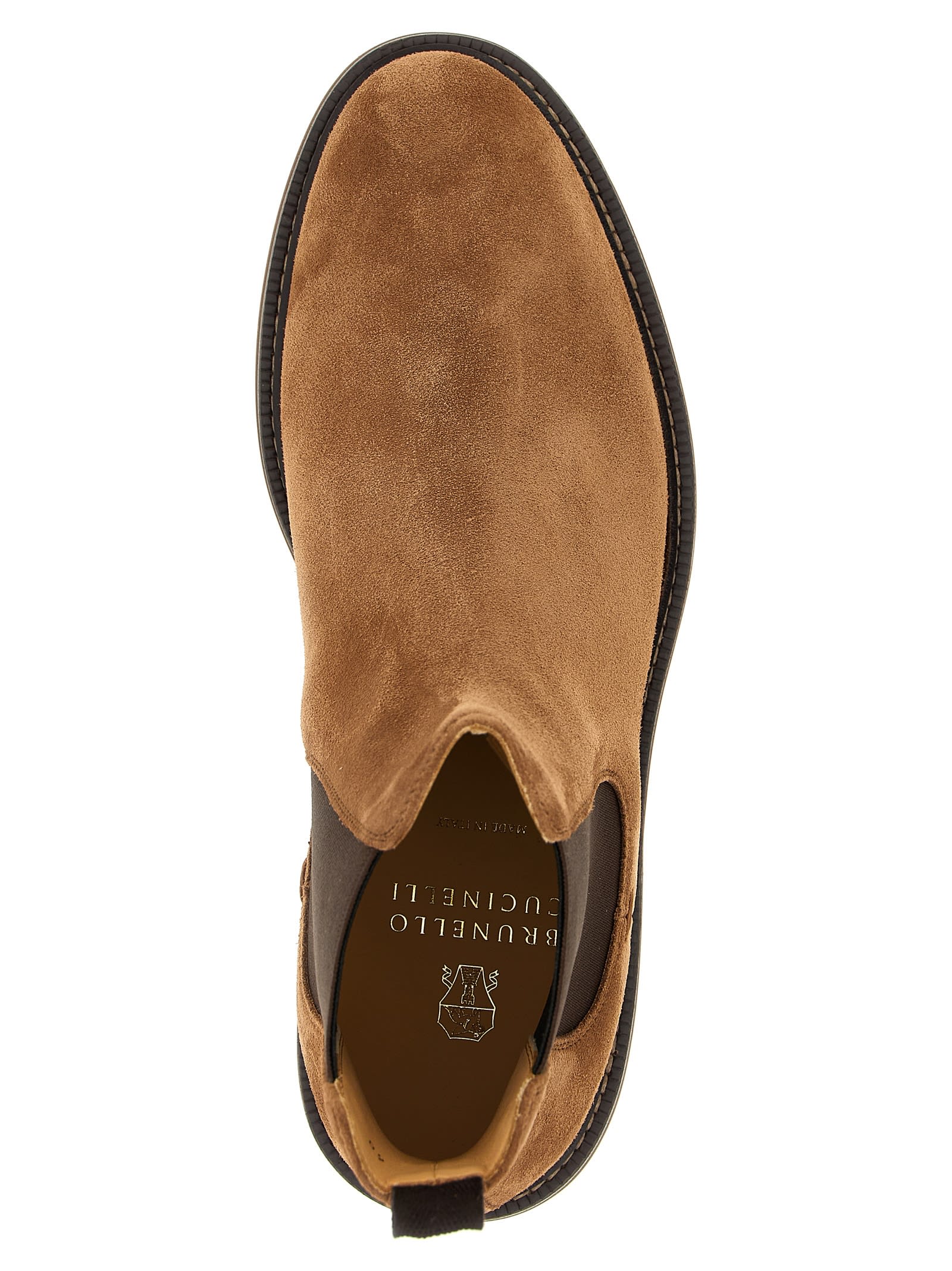 Brunello Cucinelli Chelsea Ankle Boots In Brown