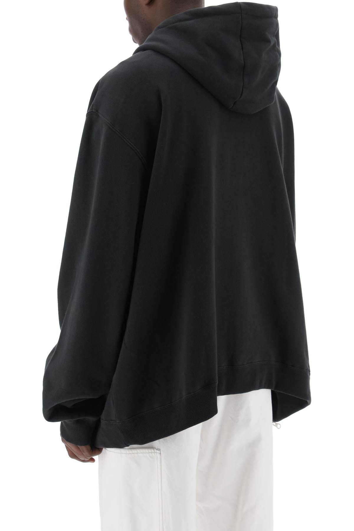 Shop Maison Margiela Maxi Zip-up Sweatshirt With In Anthracite (black)