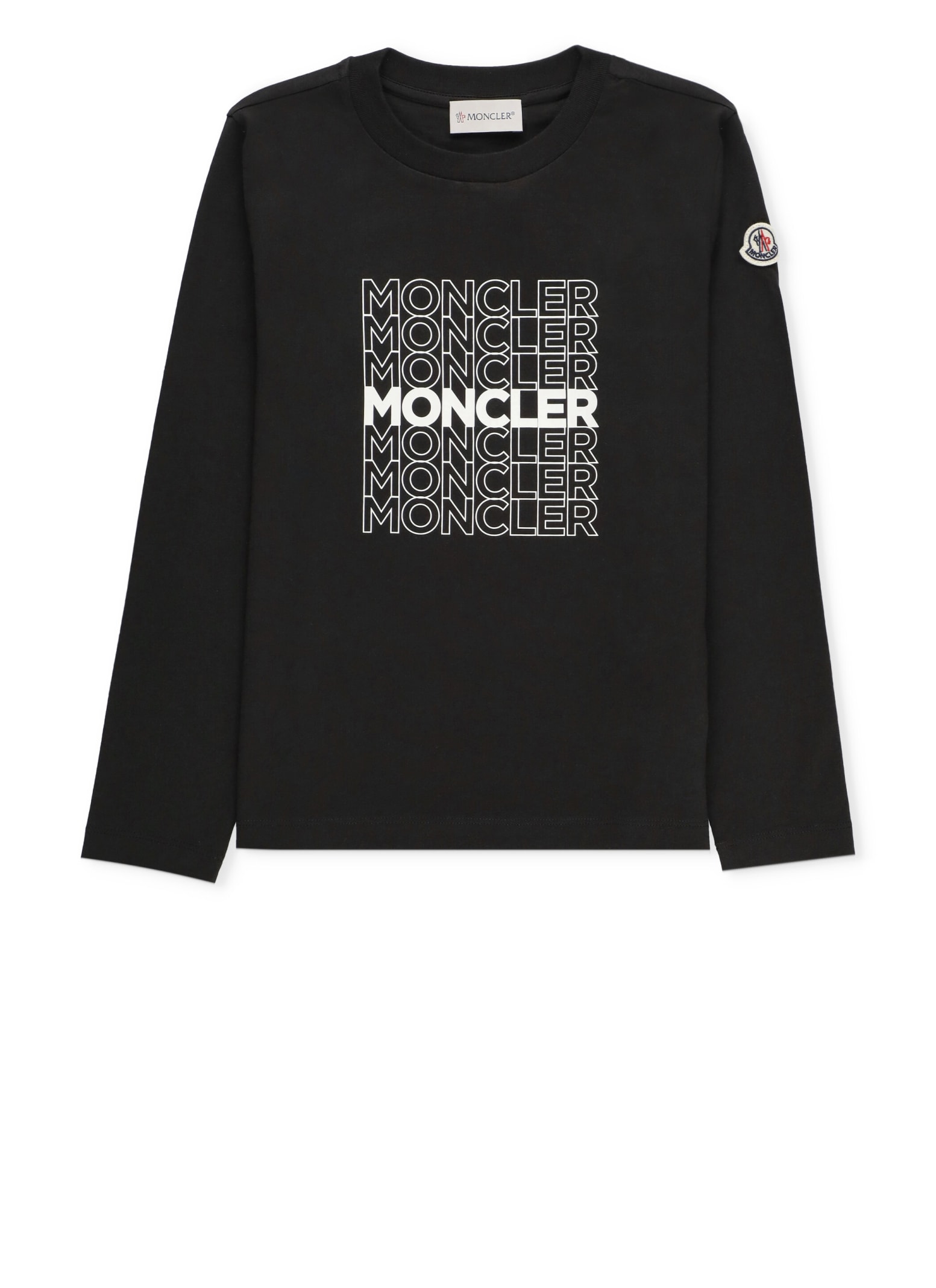 Moncler Kids' Cotton T-shirt In Black