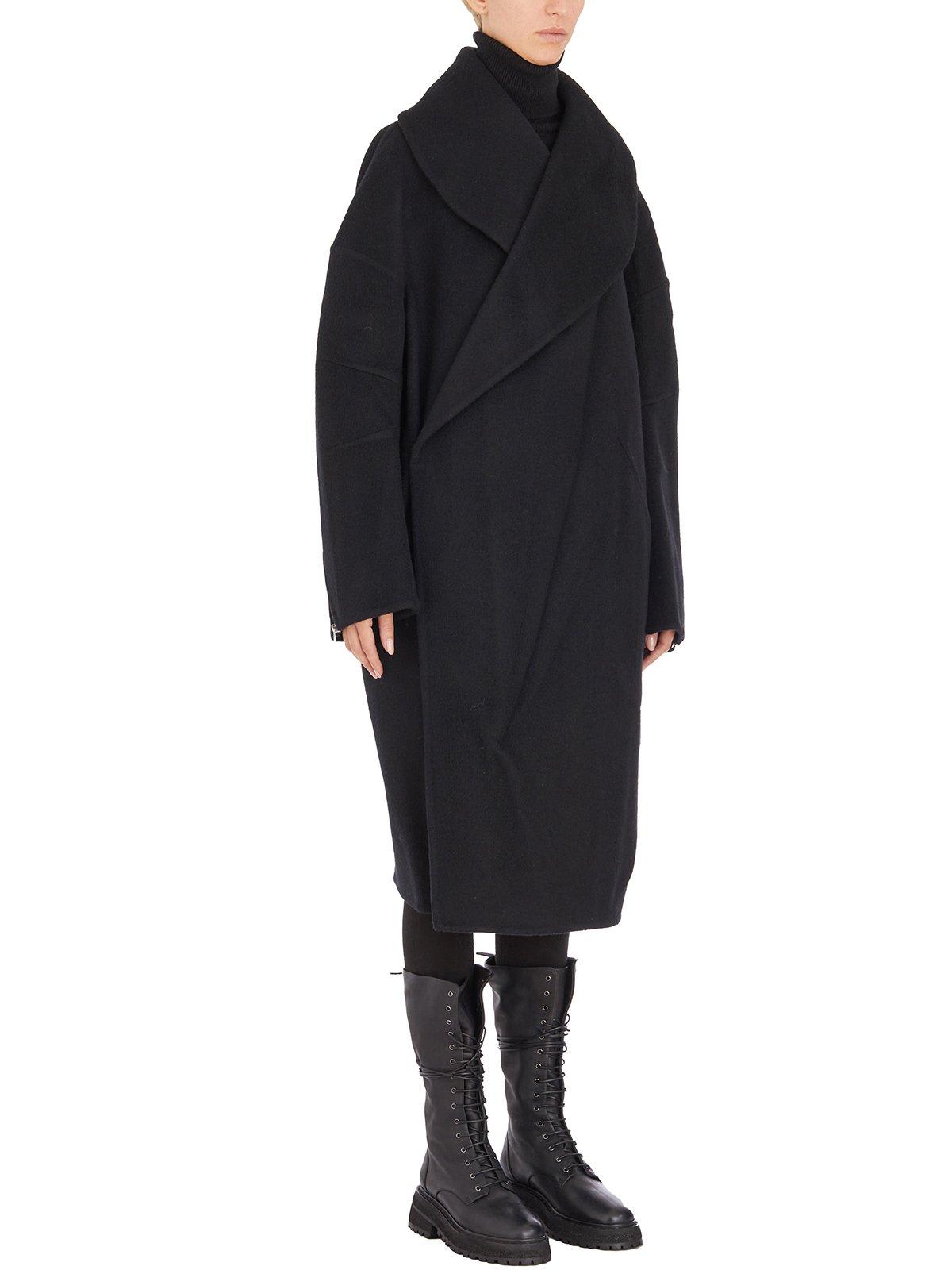 Shop Helmut Lang Double-faced Apex Cocoon Coat In Black