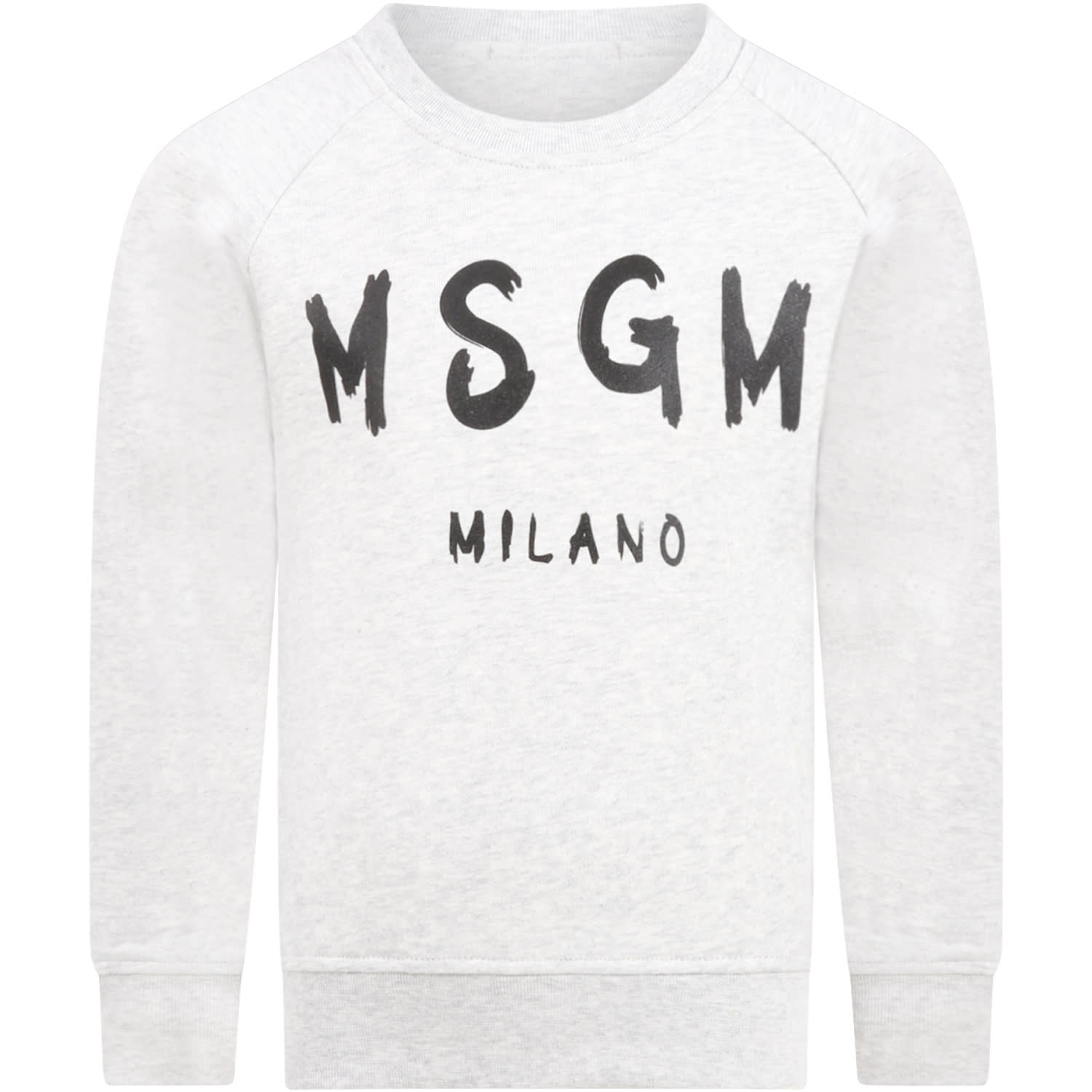 MSGM Grey Sweatshirt For Kids With Logo