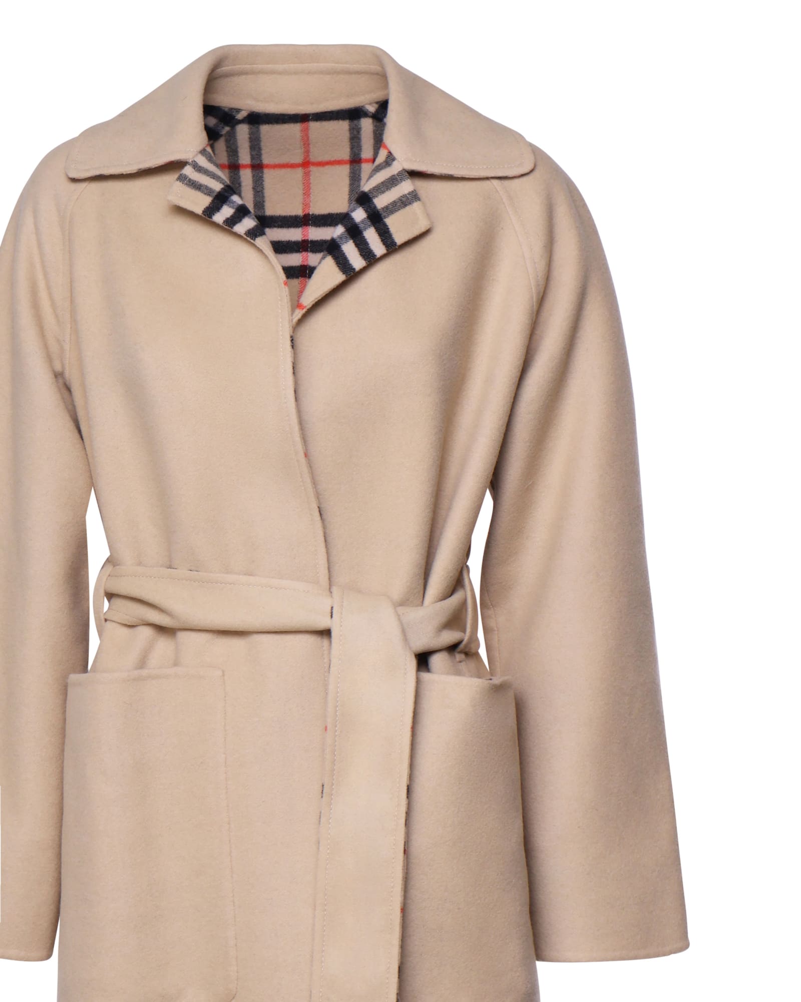 Shop Burberry Vintage Check Coat In Beige