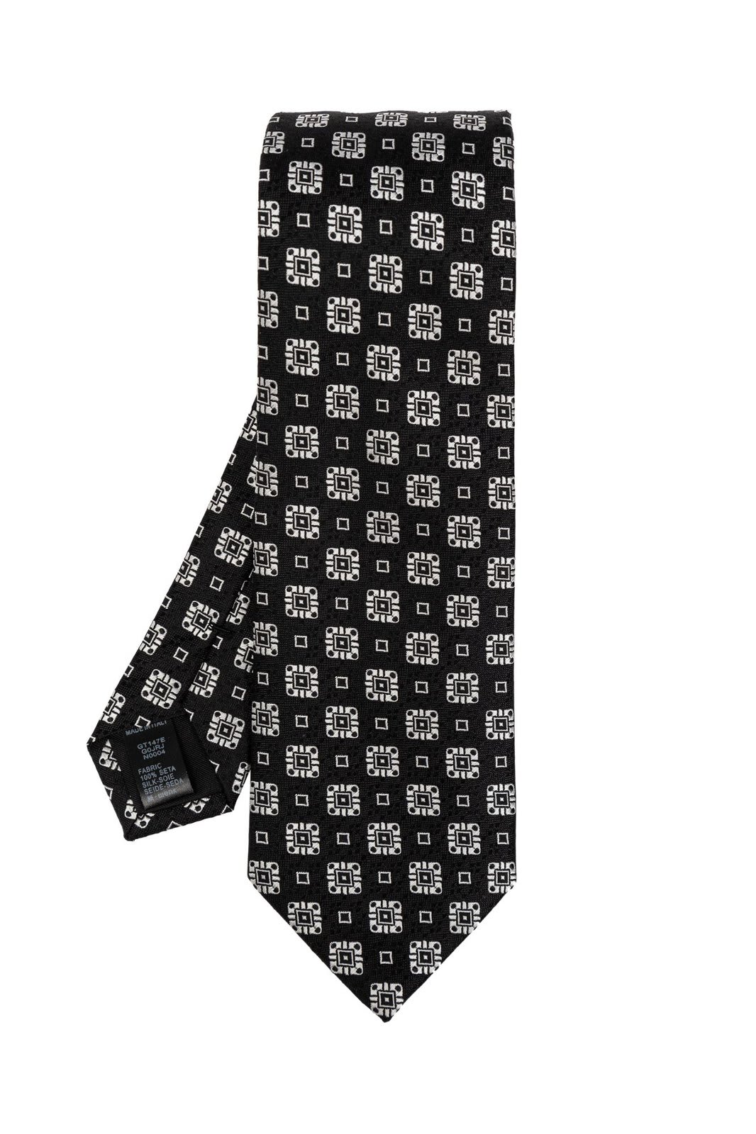 Shop Dolce & Gabbana Geometric Printed Tie In Nero Bianco