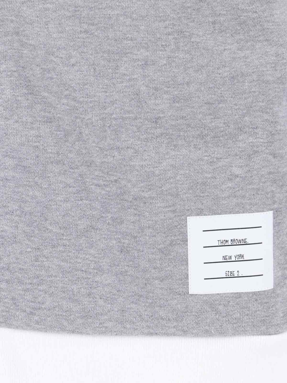 Thom Browne Felpa In Cotone Grigio Uomo In Gray