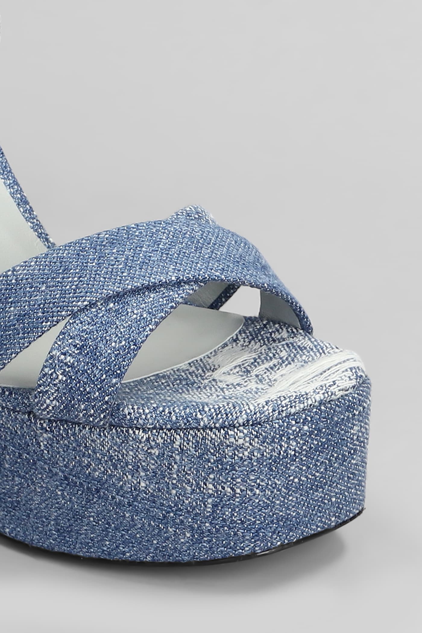 Shop Roberto Festa Stella Sandals In Blue Denim