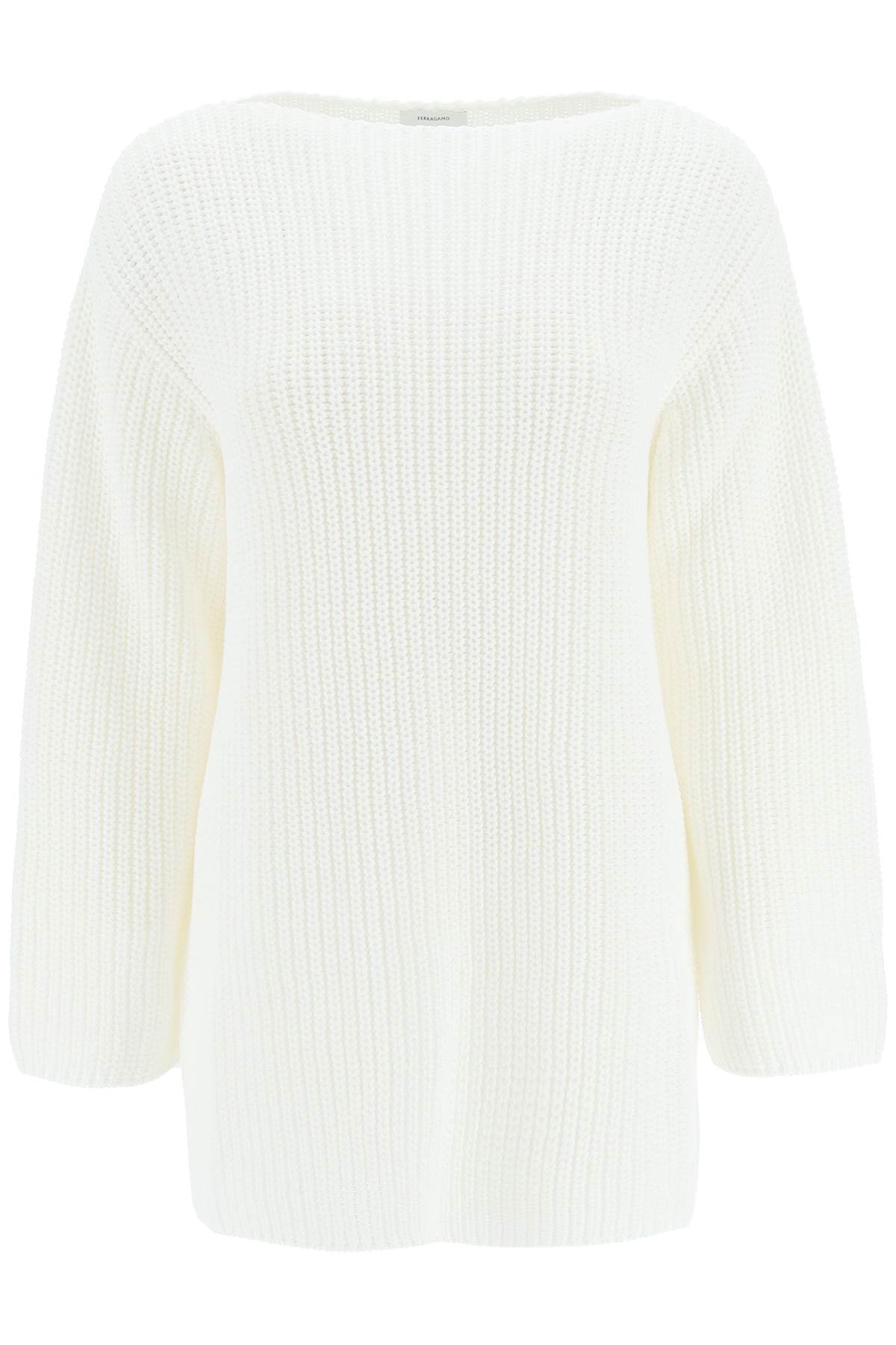 FERRAGAMO BOAT NECKLINE OVERSIZED SWEATER