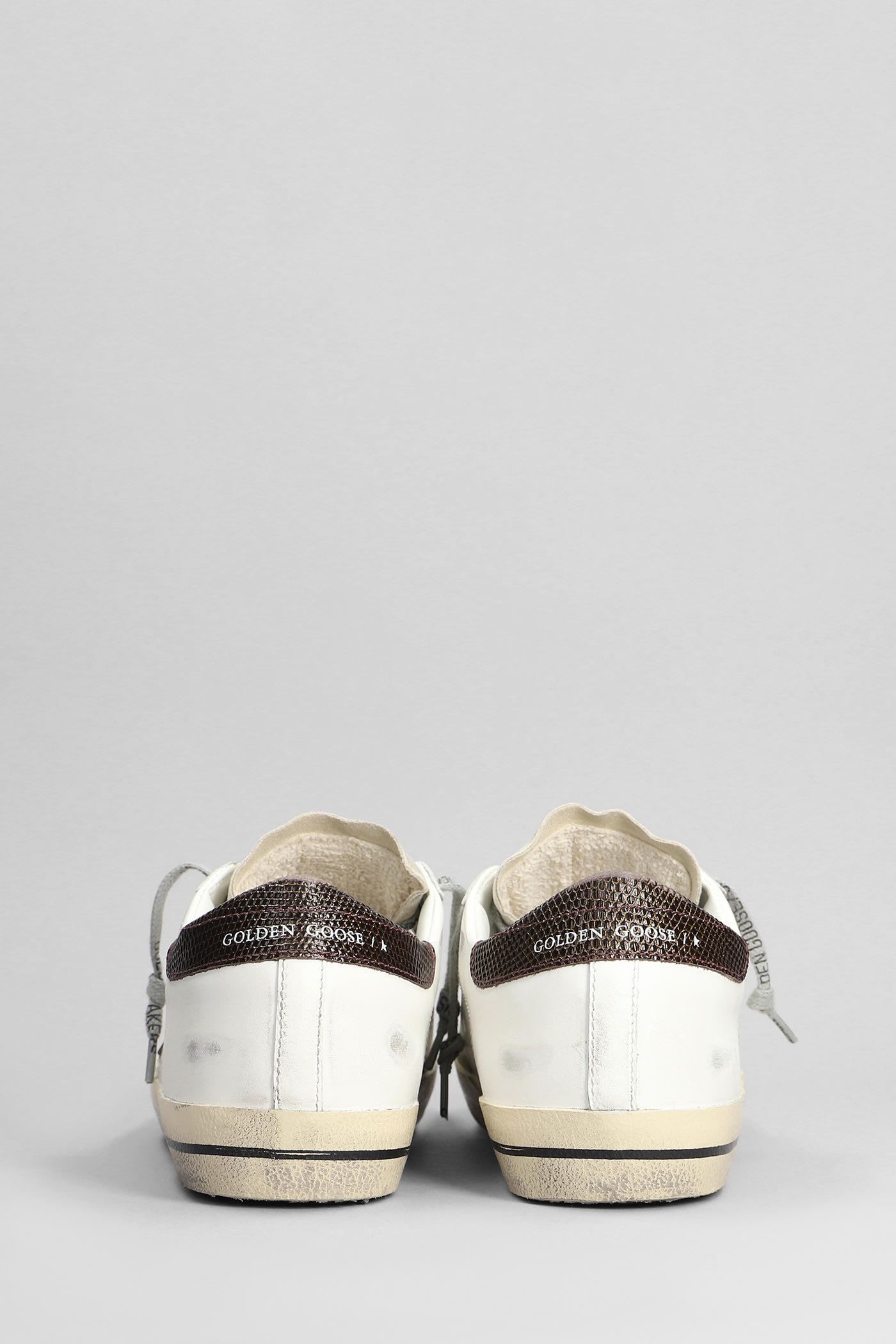 Golden Goose Superstar Sneakers In White/seedpearl/green/brown