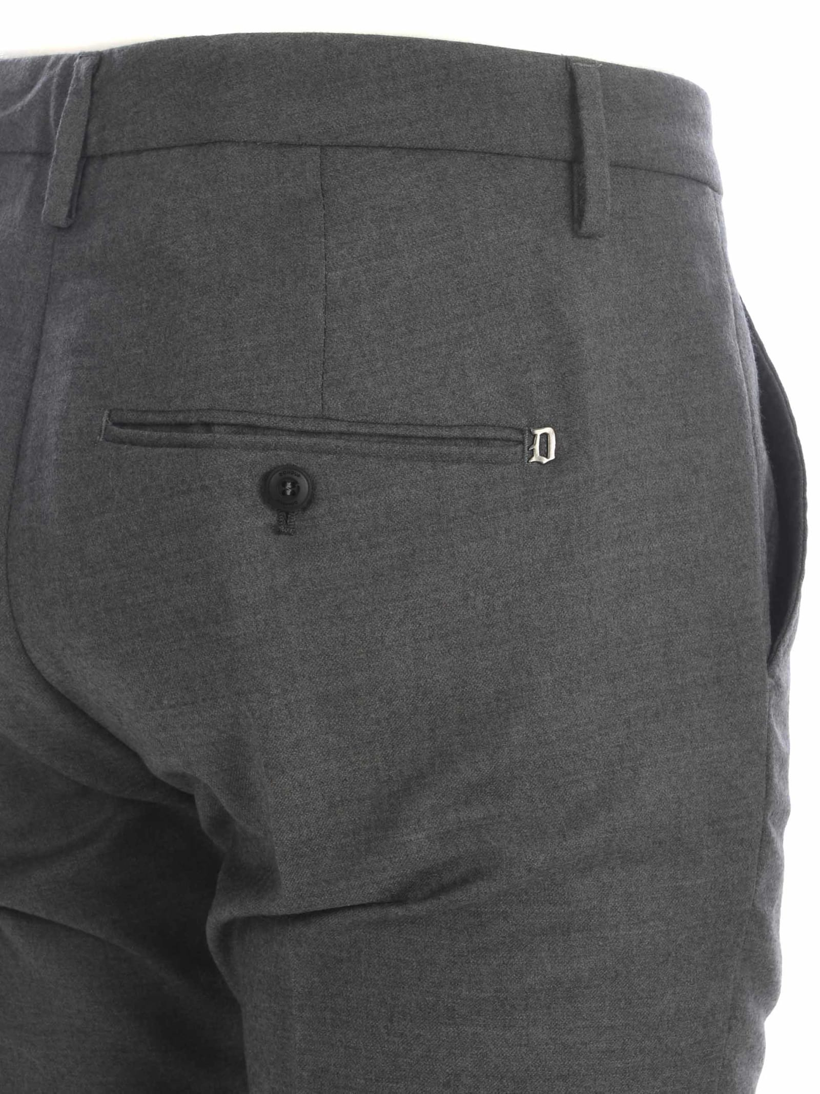 Shop Dondup Trousers  Gaubert In Virgin Wool In Grigio Chiaro