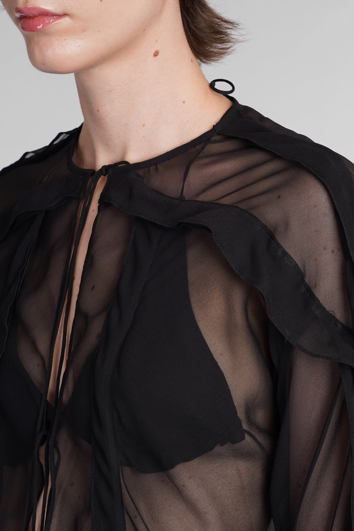 Shop Christopher Esber Shirt In Black Silk