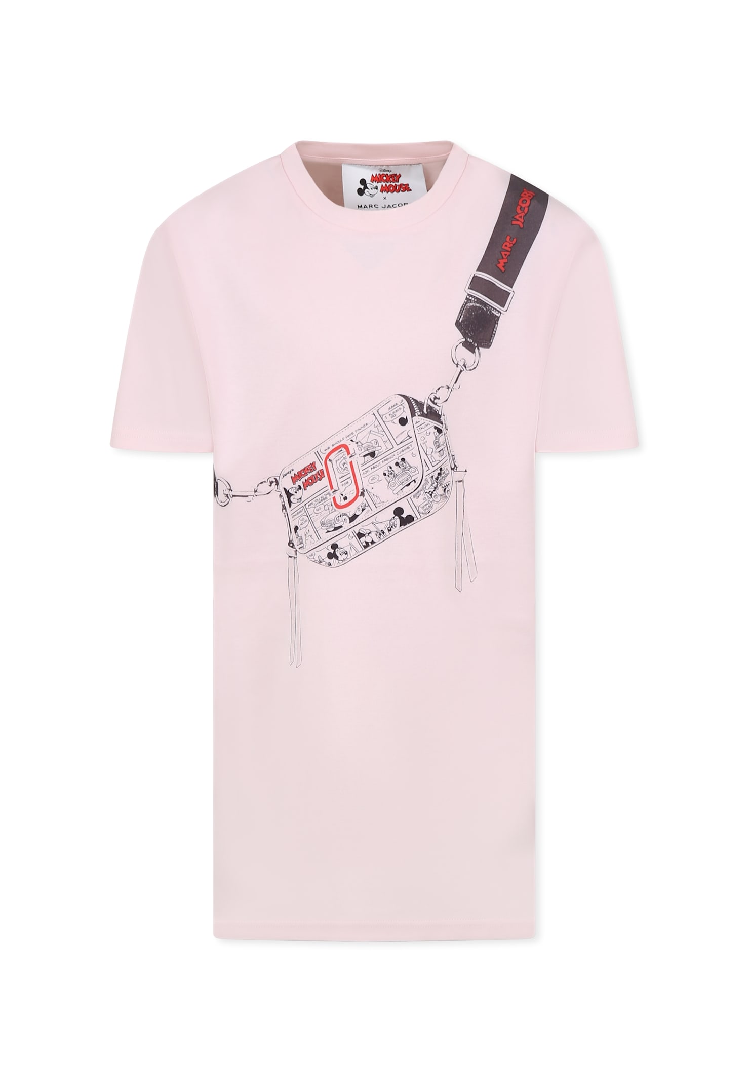 Marc Jacobs Pink Dress For Girl With Bag Print In Pink