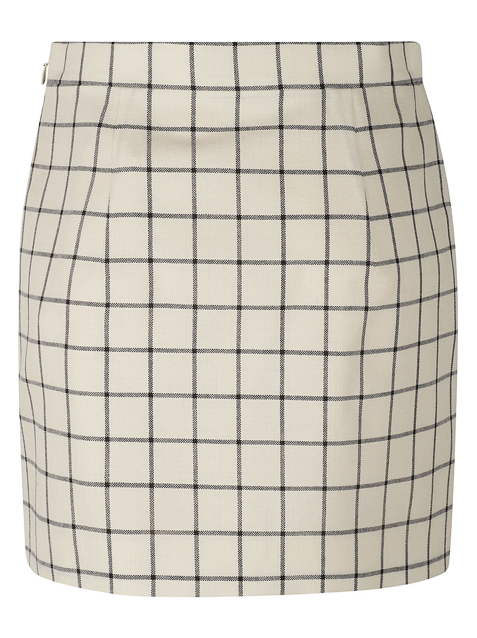 Shop Marni Check Skirt In Stone White