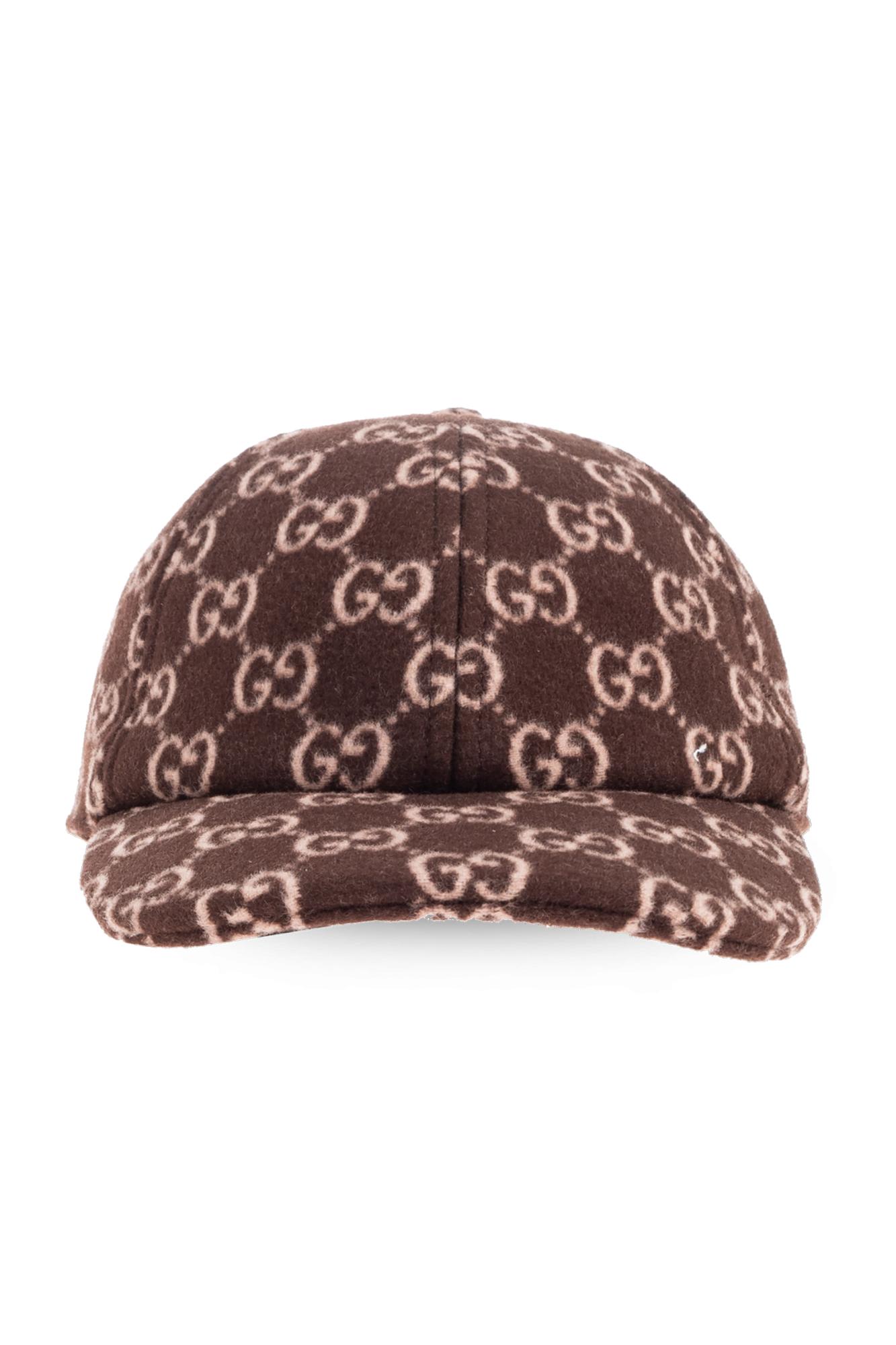 Gucci Gg Canvas Wool Baseball Cap In Brown