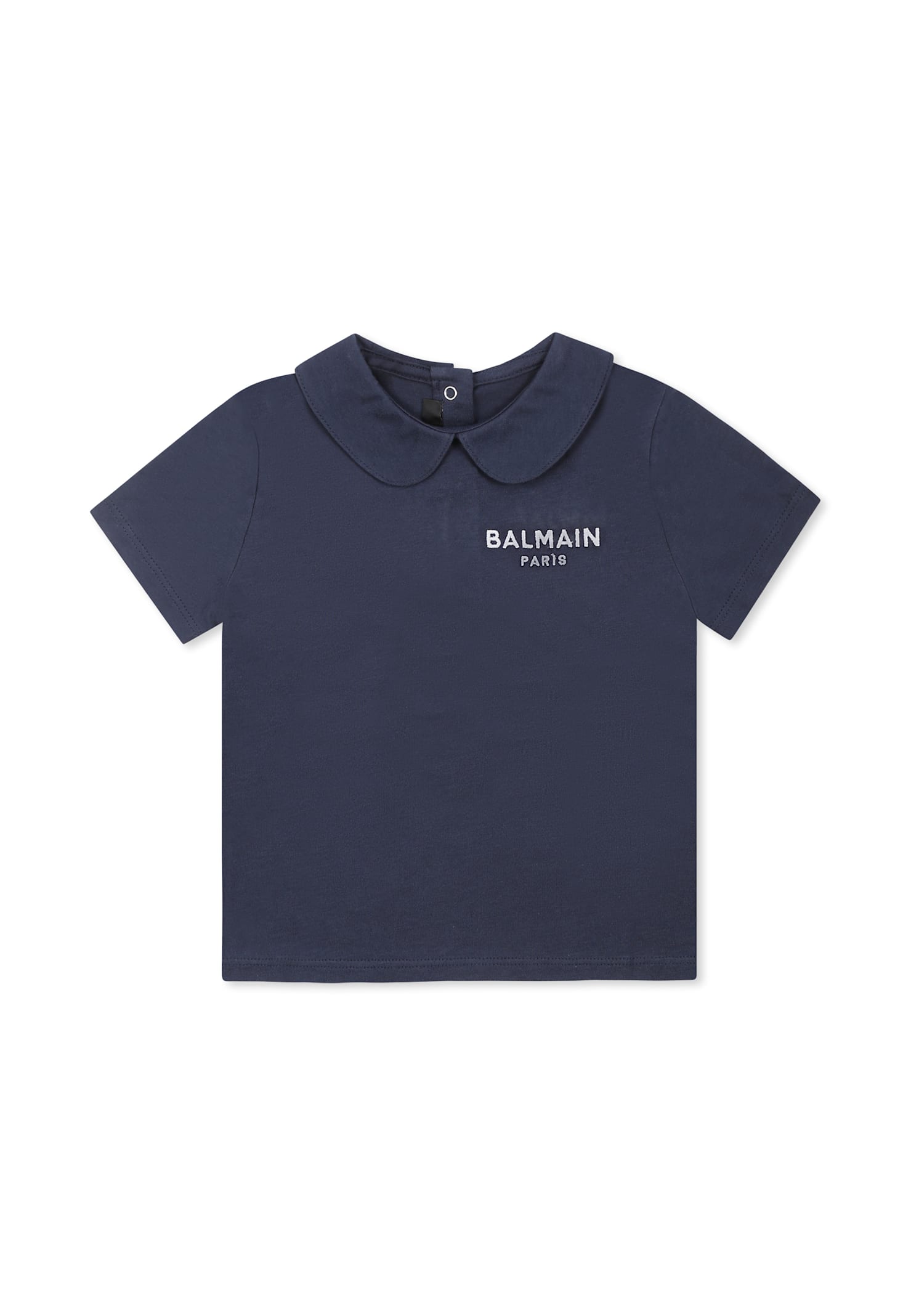 Balmain Blue T-shirt For Baby Girl With Logo In Blue