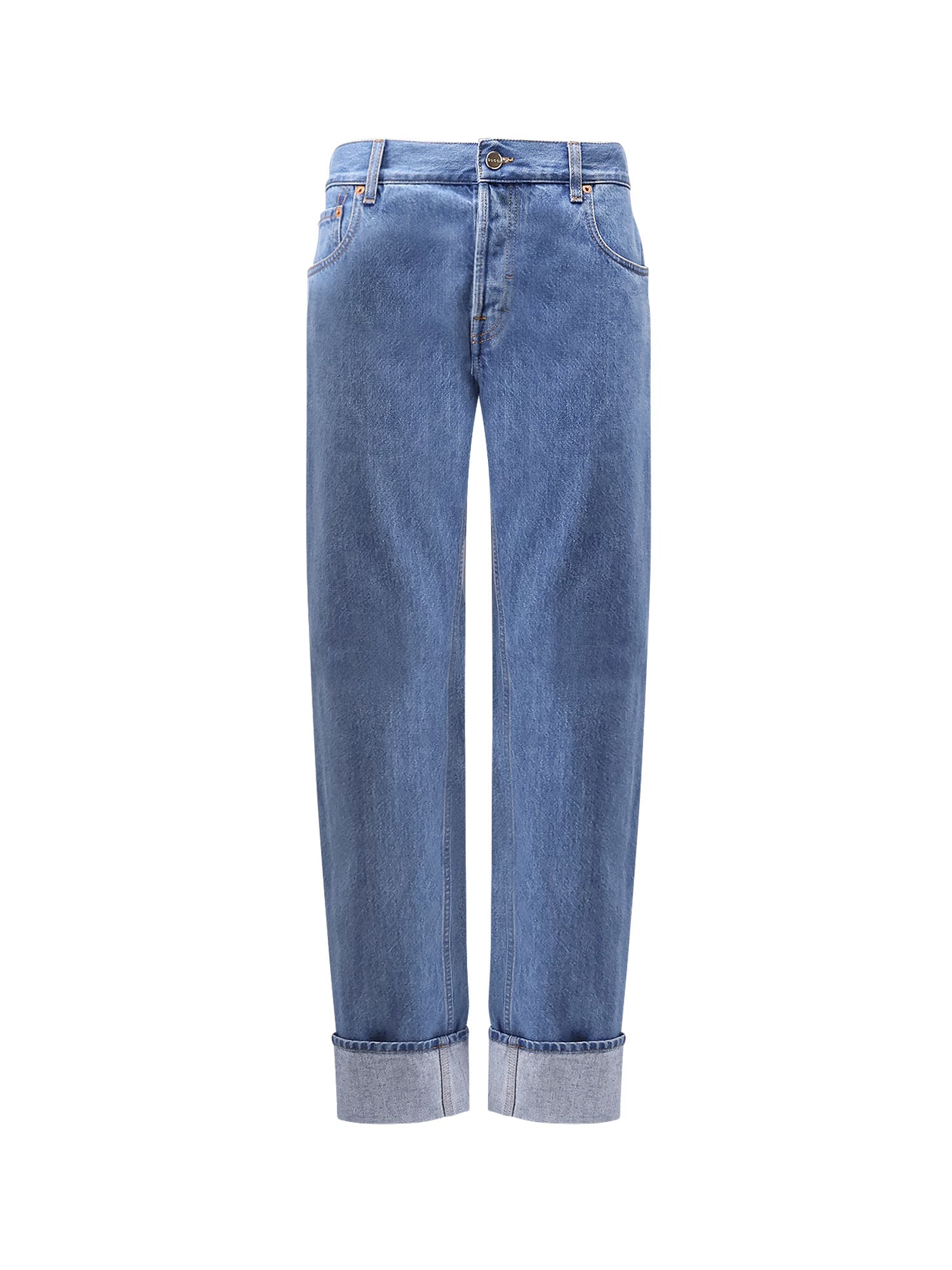 Gucci Men Tapered Leg Jeans In Blue
