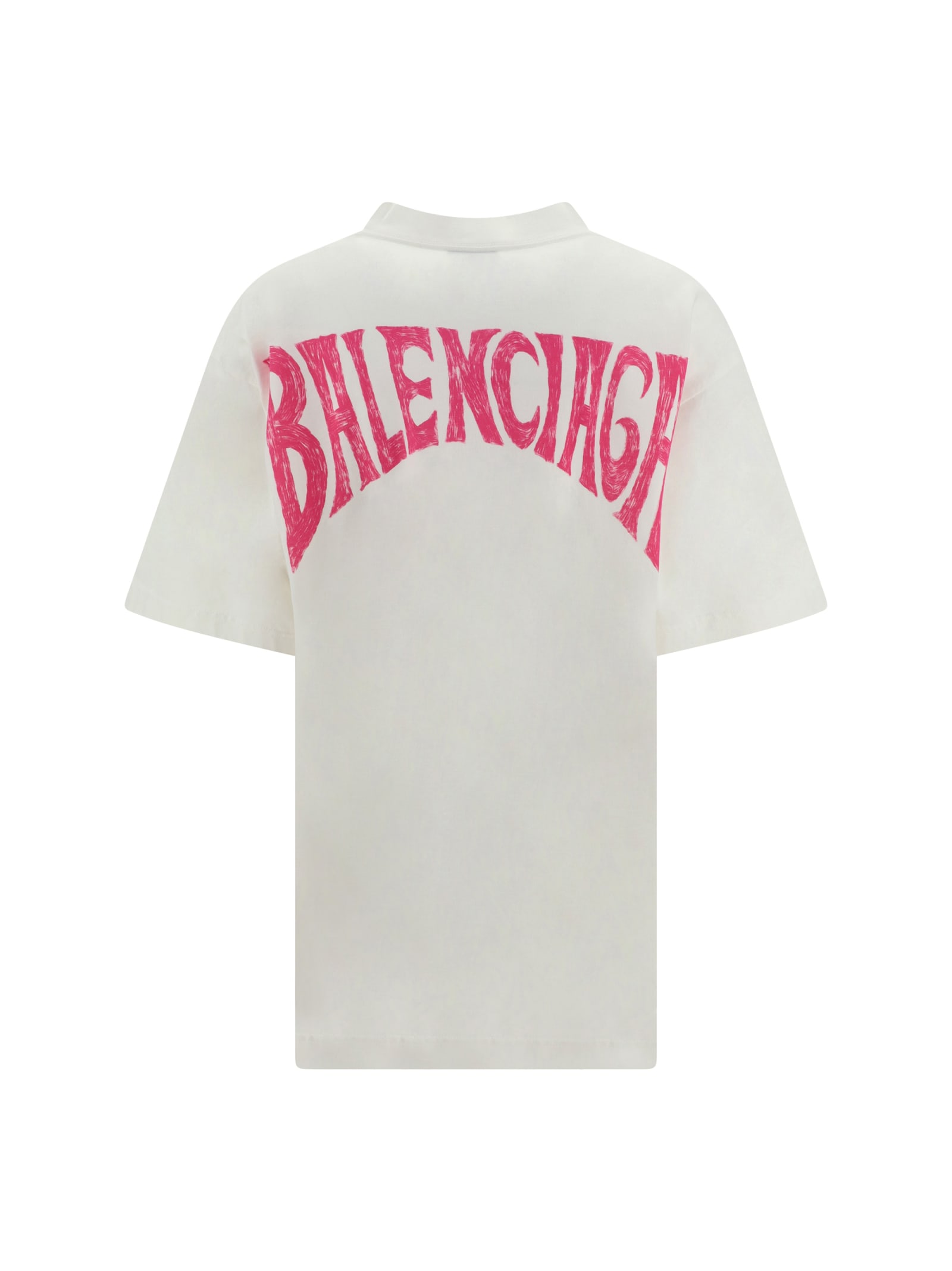 Shop Balenciaga T-shirt In White/pink