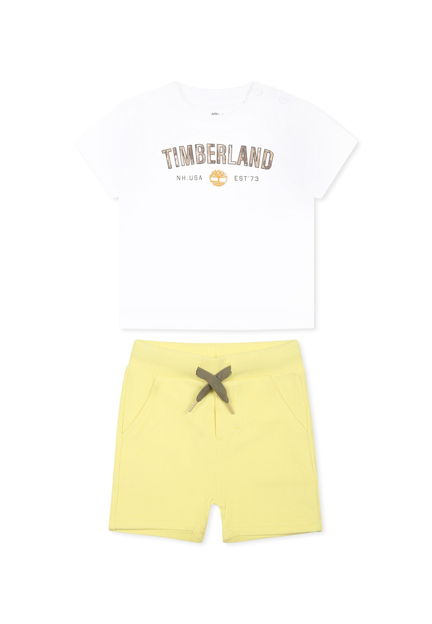 Timberland Multicolor Suit Orbaby Boy With Logo In White
