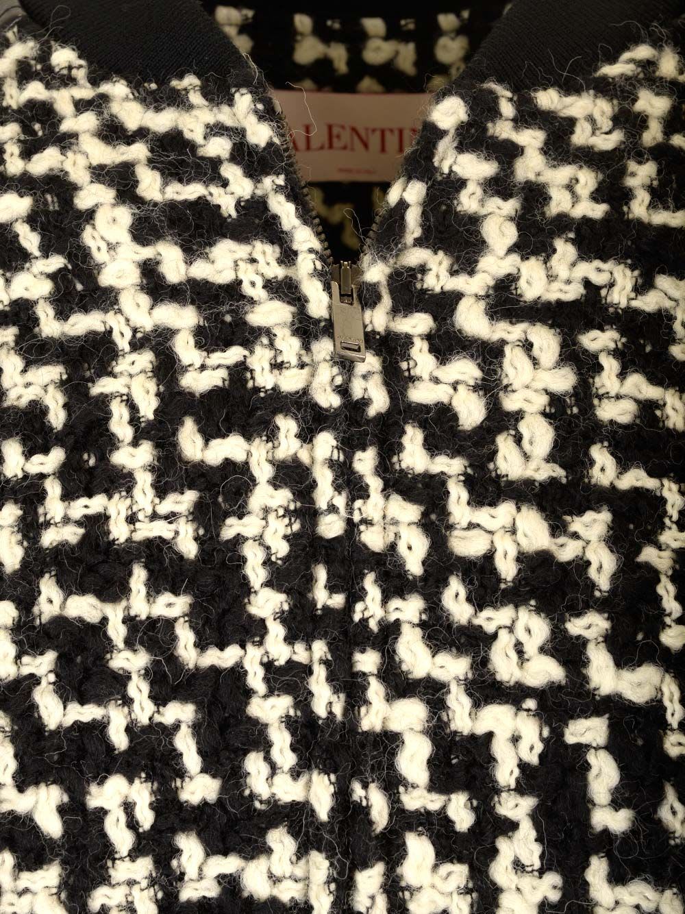 Valentino Wool Tweed Bomber In Multicolor