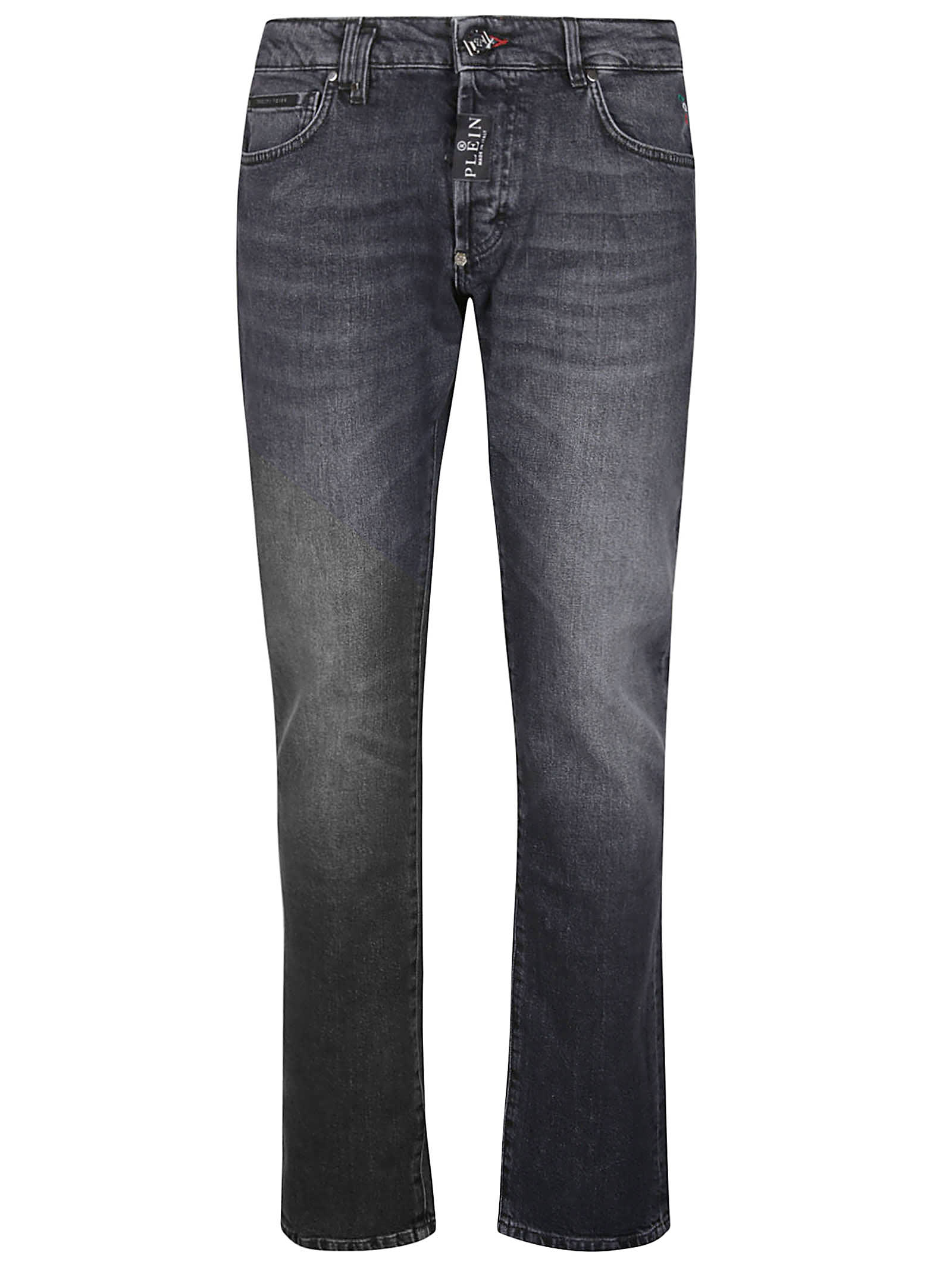 Shop Philipp Plein Super Straight Jeans In Ve Silver Grey