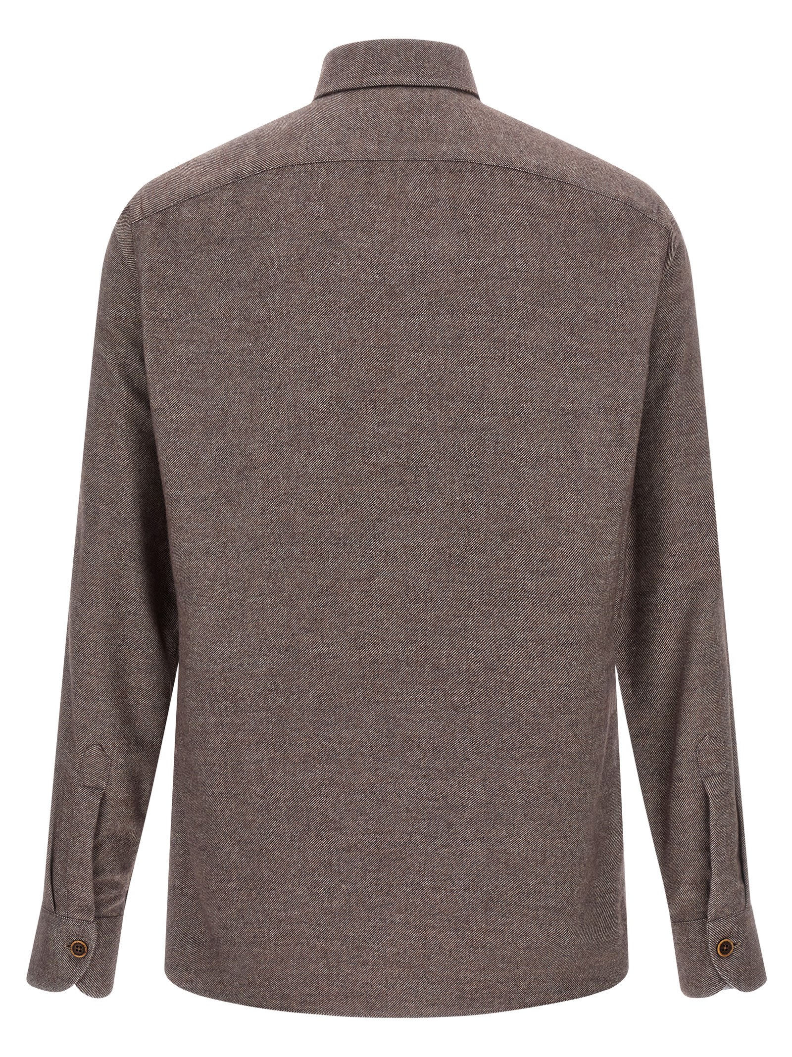 Borriello Napoli Button-front Long-sleeve Shirt In Brown