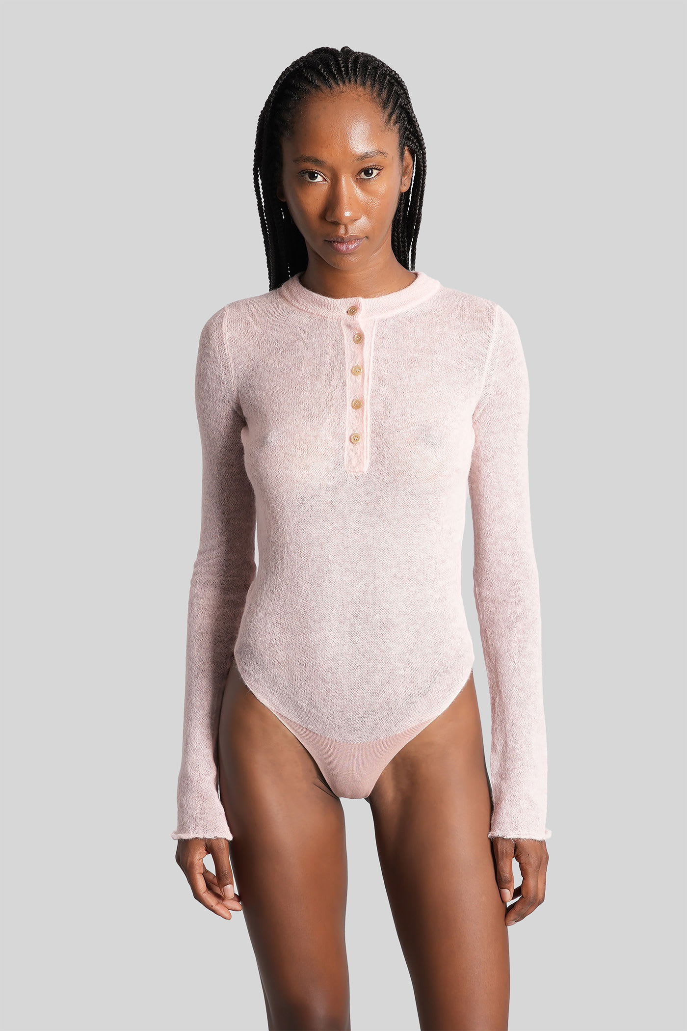 Haikure Lucy Body In Rose-pink Wool In Pink