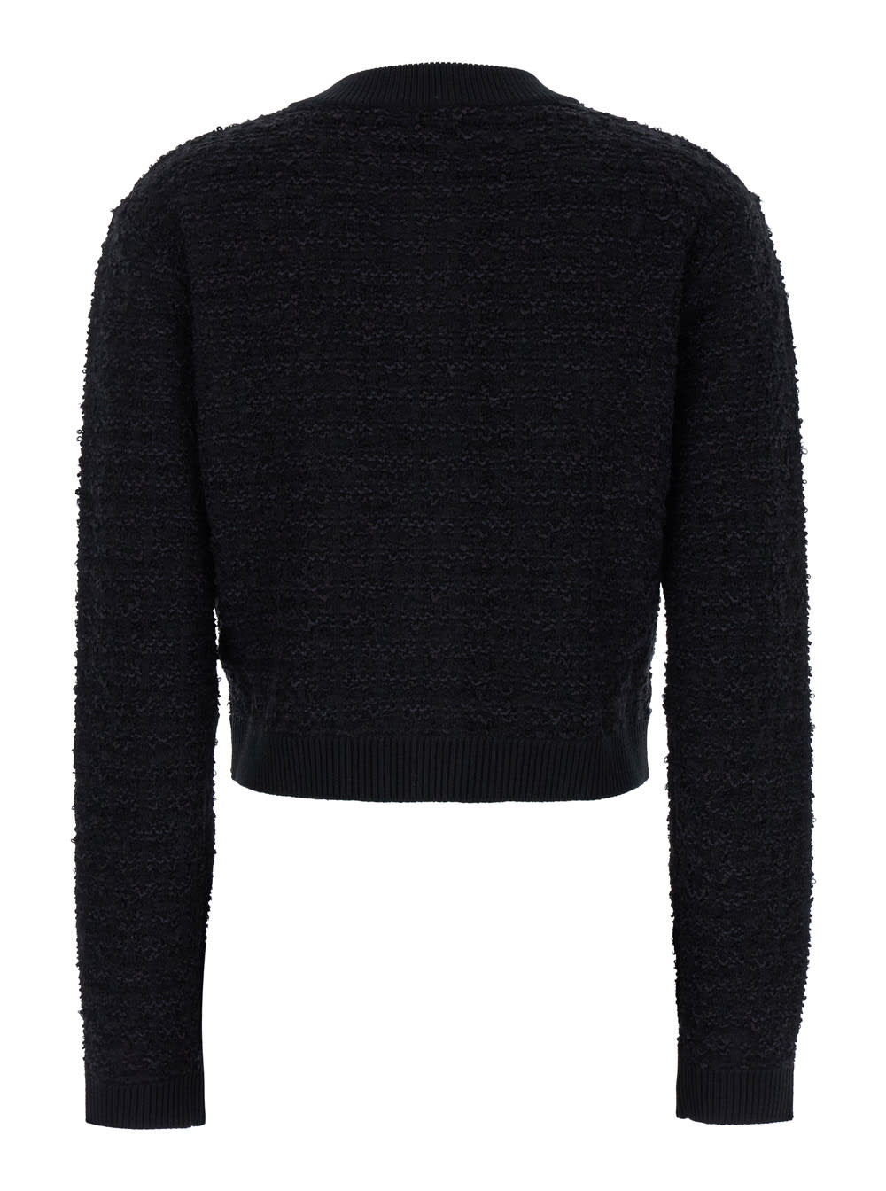 Versace Black Cardigan With Jewel Buttons In Black