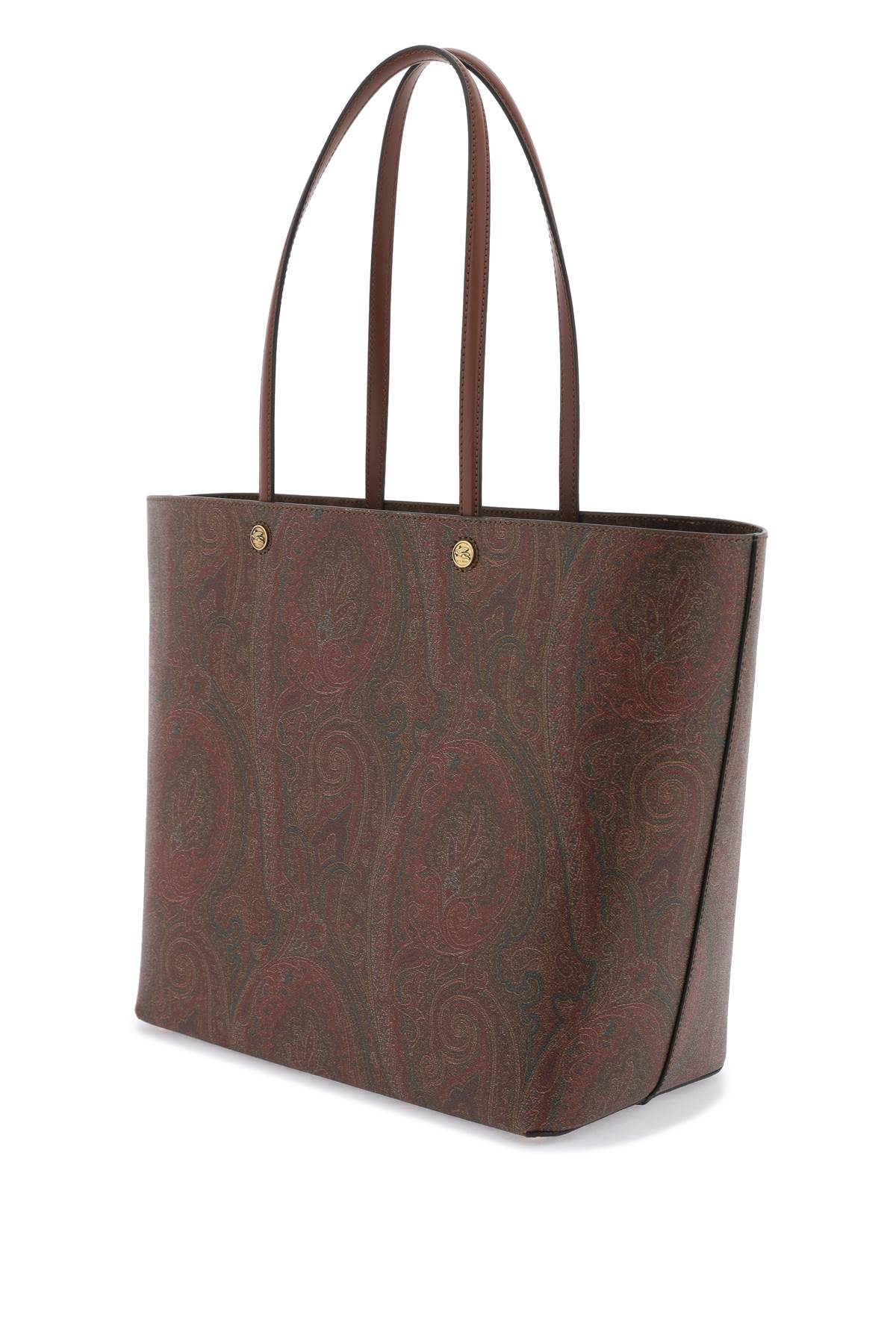 Shop Etro Essential Large Tote Bag In Marrone Scuro