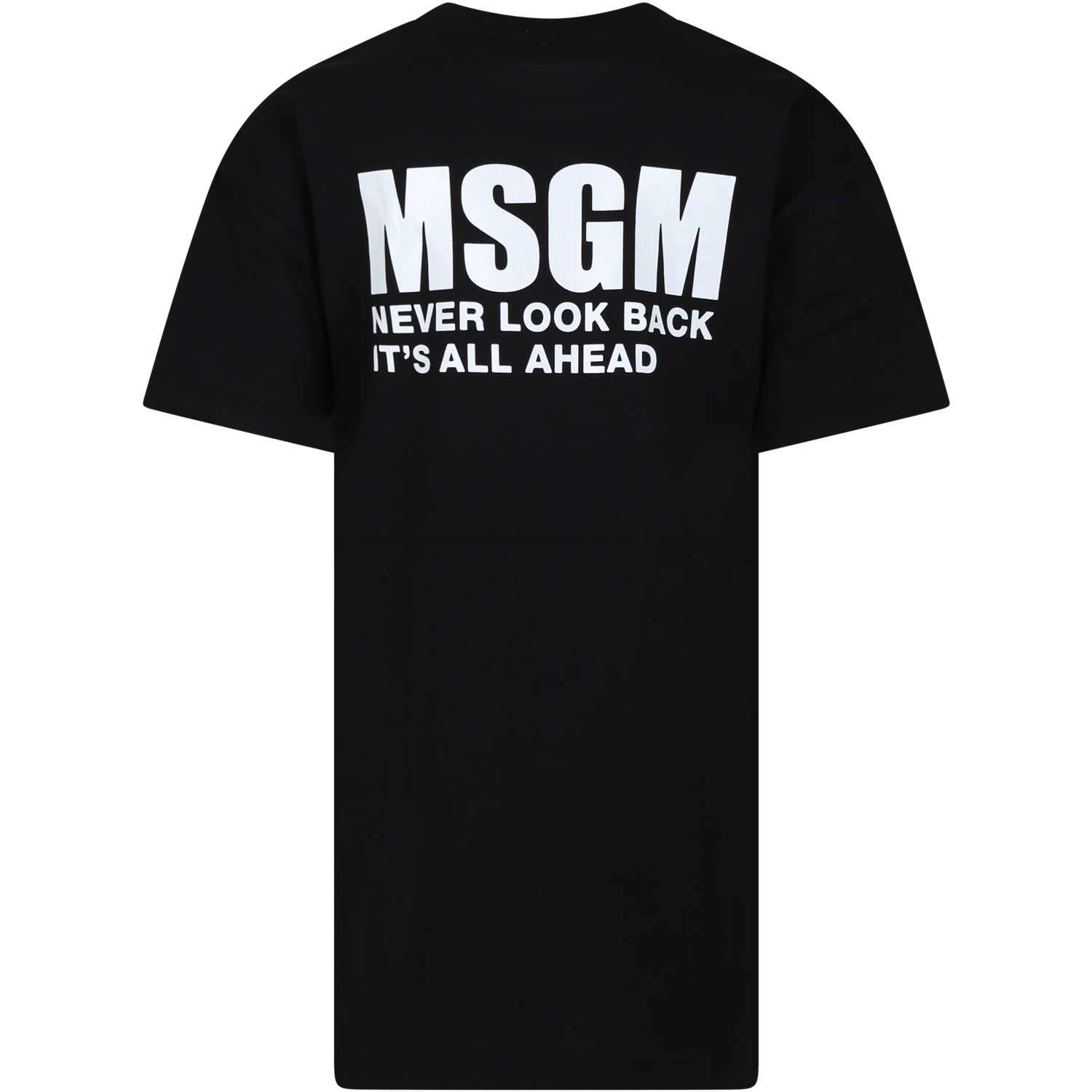 Msgm Kids' Black Dress For Girl With Logo