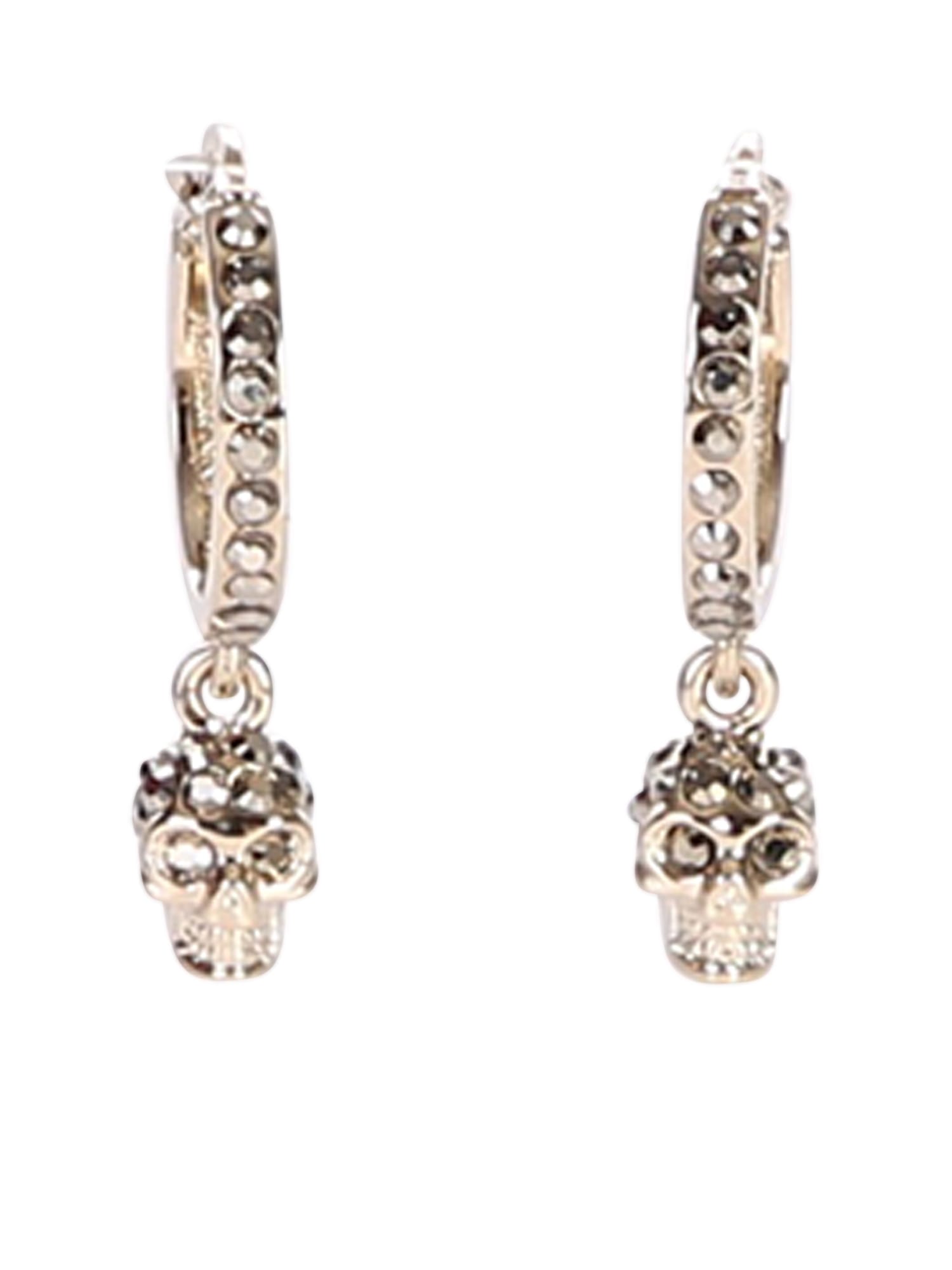 Alexander McQueen Embellished Brass Earrings