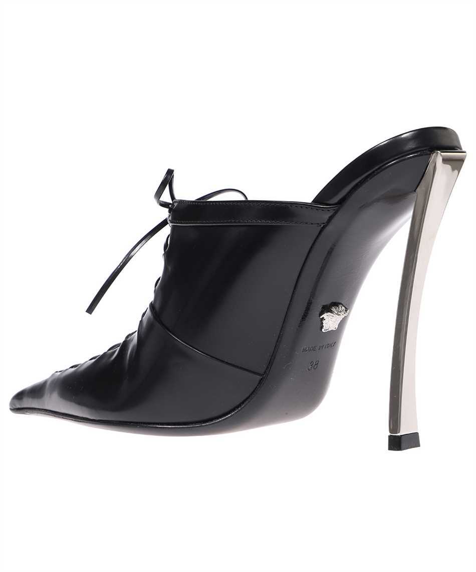 Versace Leather Mules In Black
