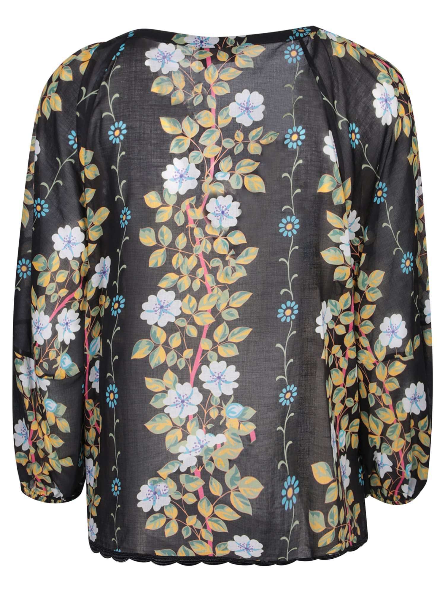 Shop Etro Floreal Print Black/multicolor Blouse